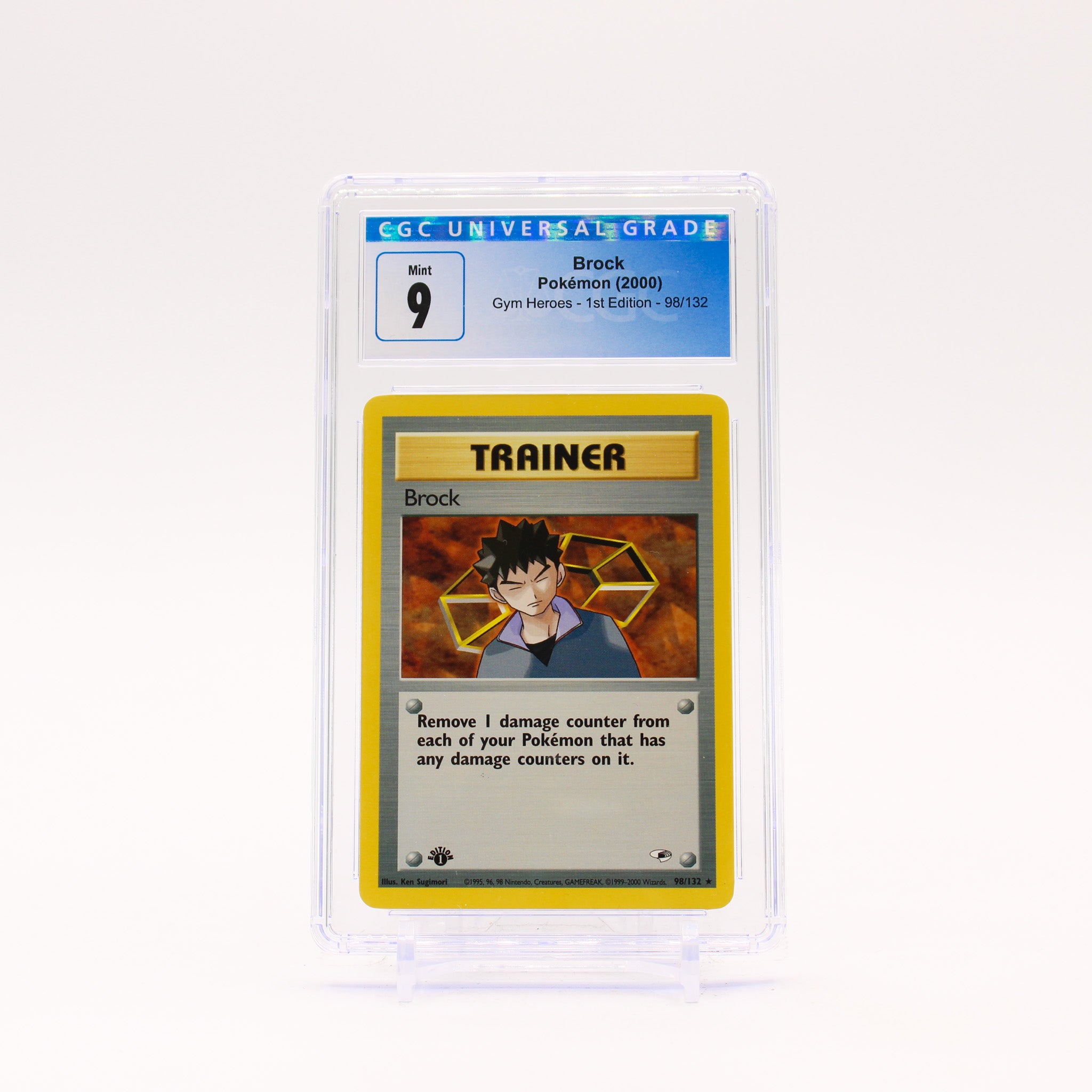 Brock - 98/132 CGC 9 Gym Heroes 1st Edition Trainer - MINT