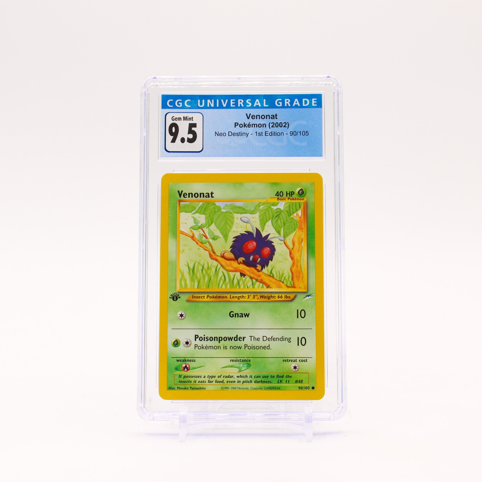 Venonat - 90/105 CGC 9.5 Neo Destiny 1st Edition Pokemon - GEM MINT