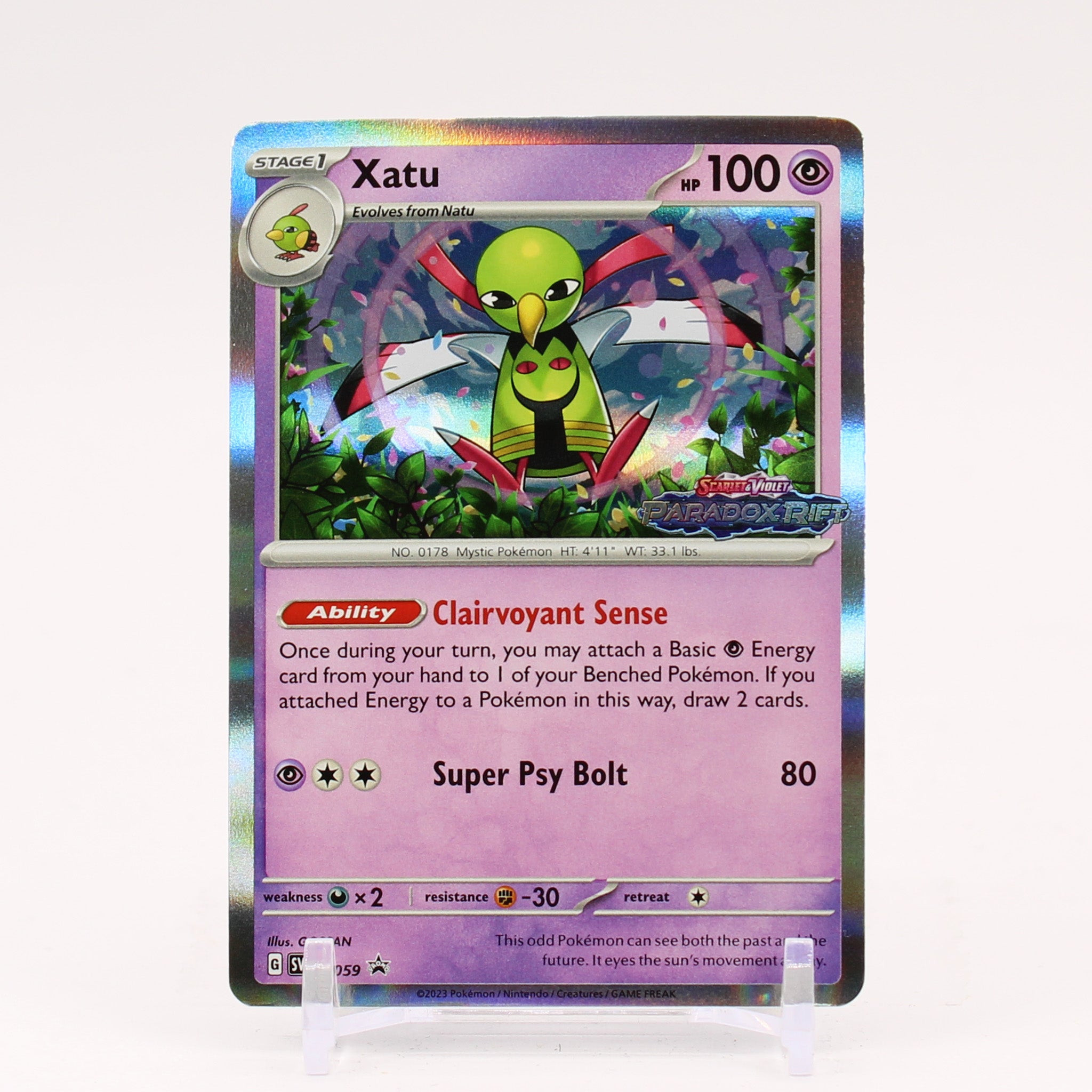 Xatu - SVP059 Paradox Rift Prerelease Promo Holo Pokemon - NM/MINT