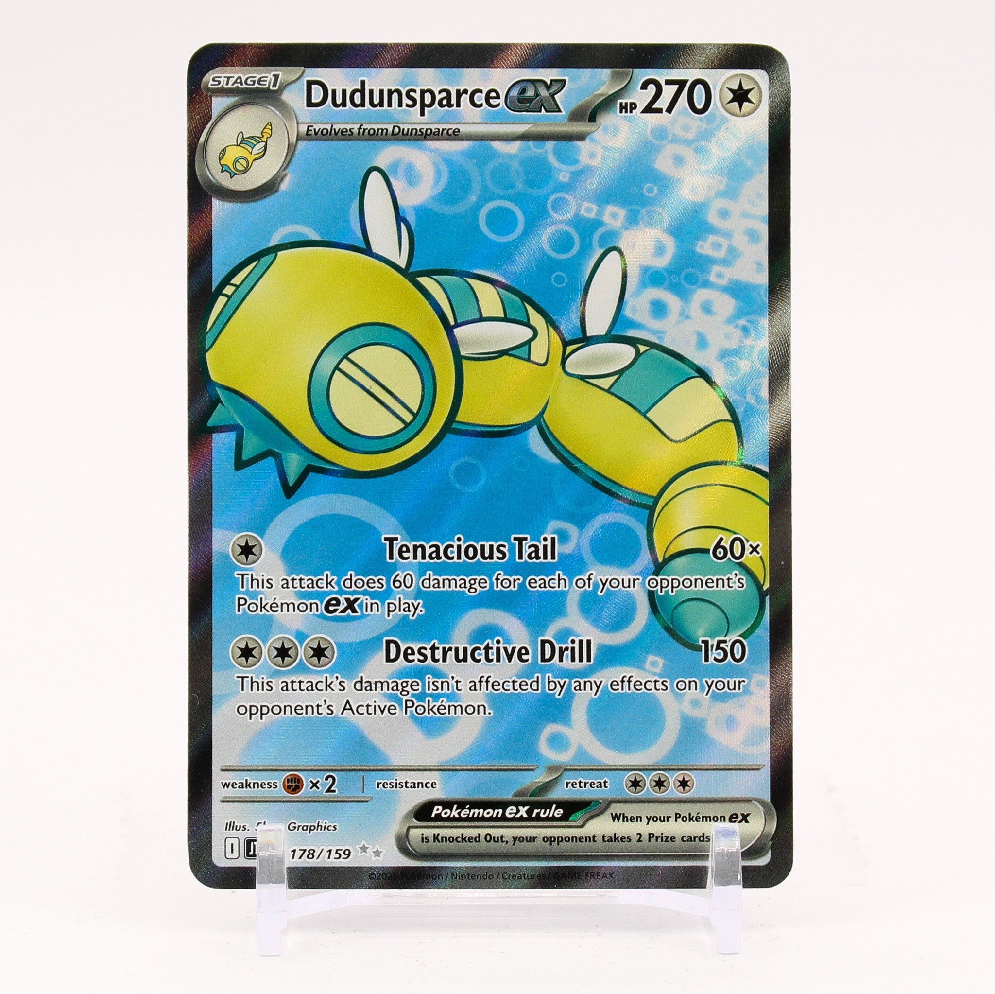 Dudunsparce ex - 178/159 Journey Together Full Art Pokemon - NM/MINT