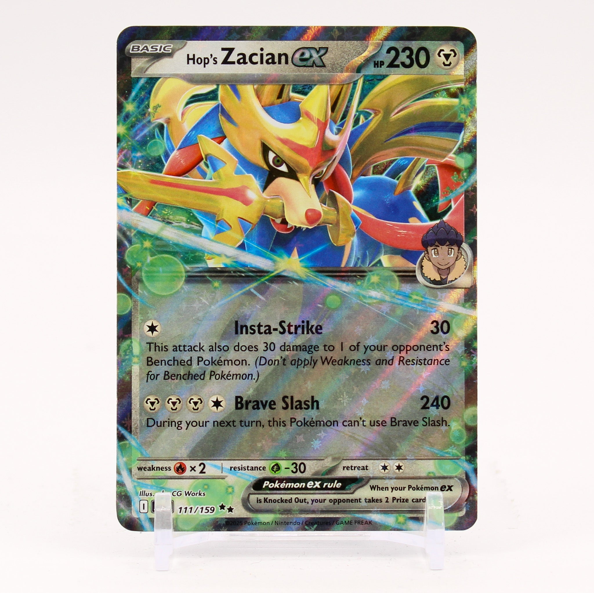 Hop's Zacian ex - 111/159 Journey Together Ultra Rare Pokemon - NM/MINT