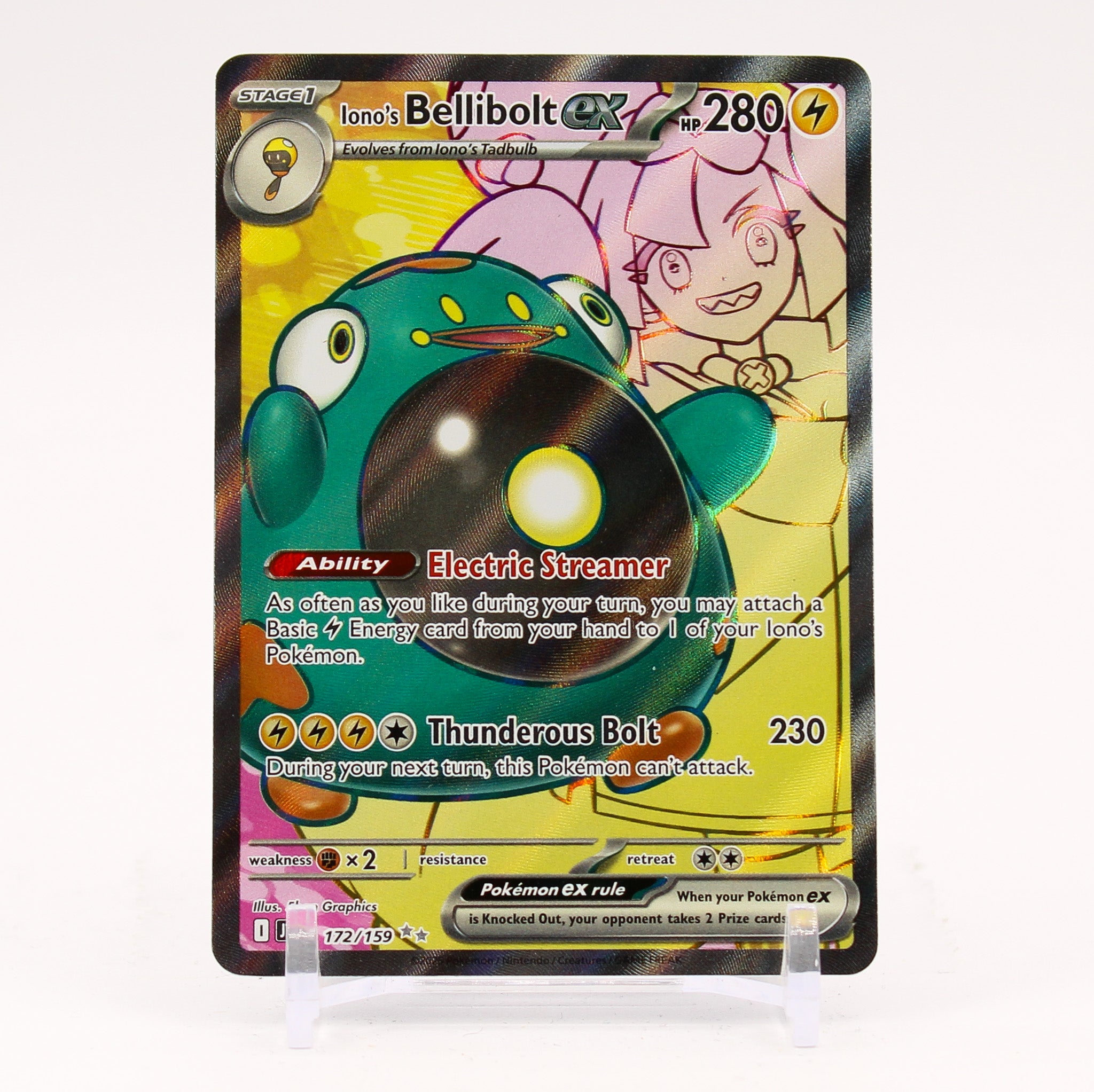 Iono's Bellibolt ex - 172/159 Journey Together Full Art Pokemon - NM/MINT