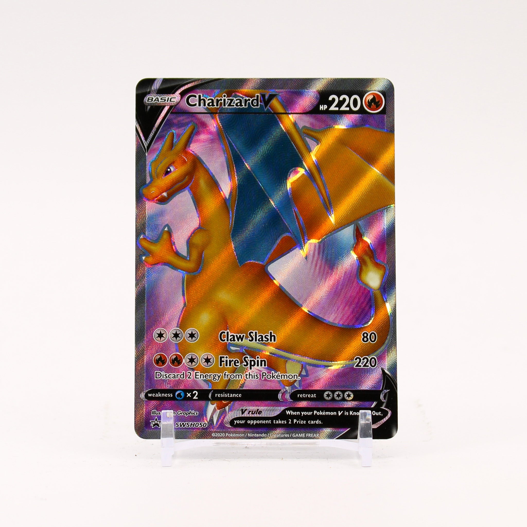 Charizard V - SWSH050 Black Star Promo Full Art Pokemon - NM/MINT