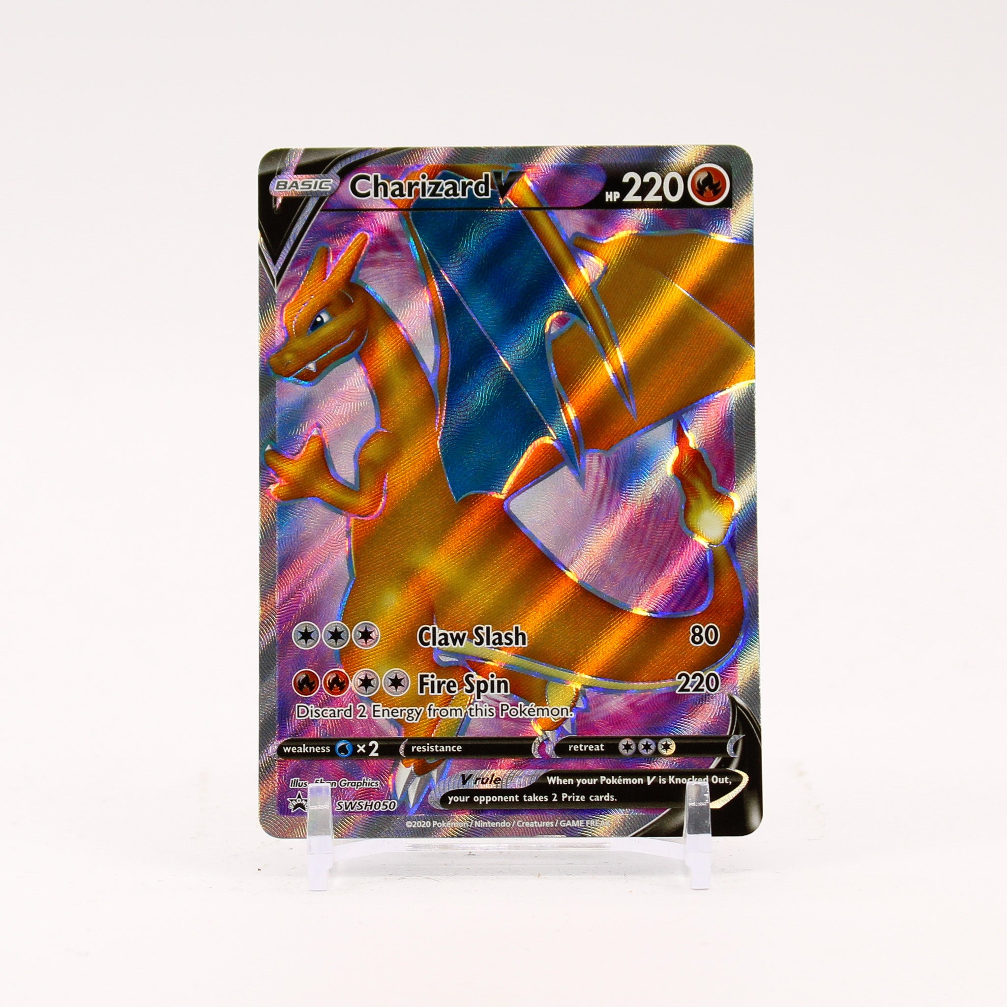 Charizard V - SWSH050 Black Star Promo Full Art Pokemon - NM/LP