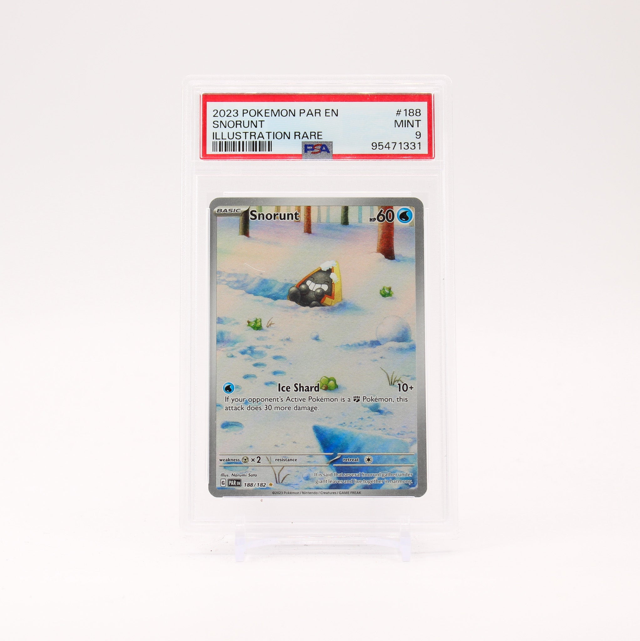 Snorunt - 188/182 PSA 9 Paradox Rift Illustration Rare Pokemon - MINT