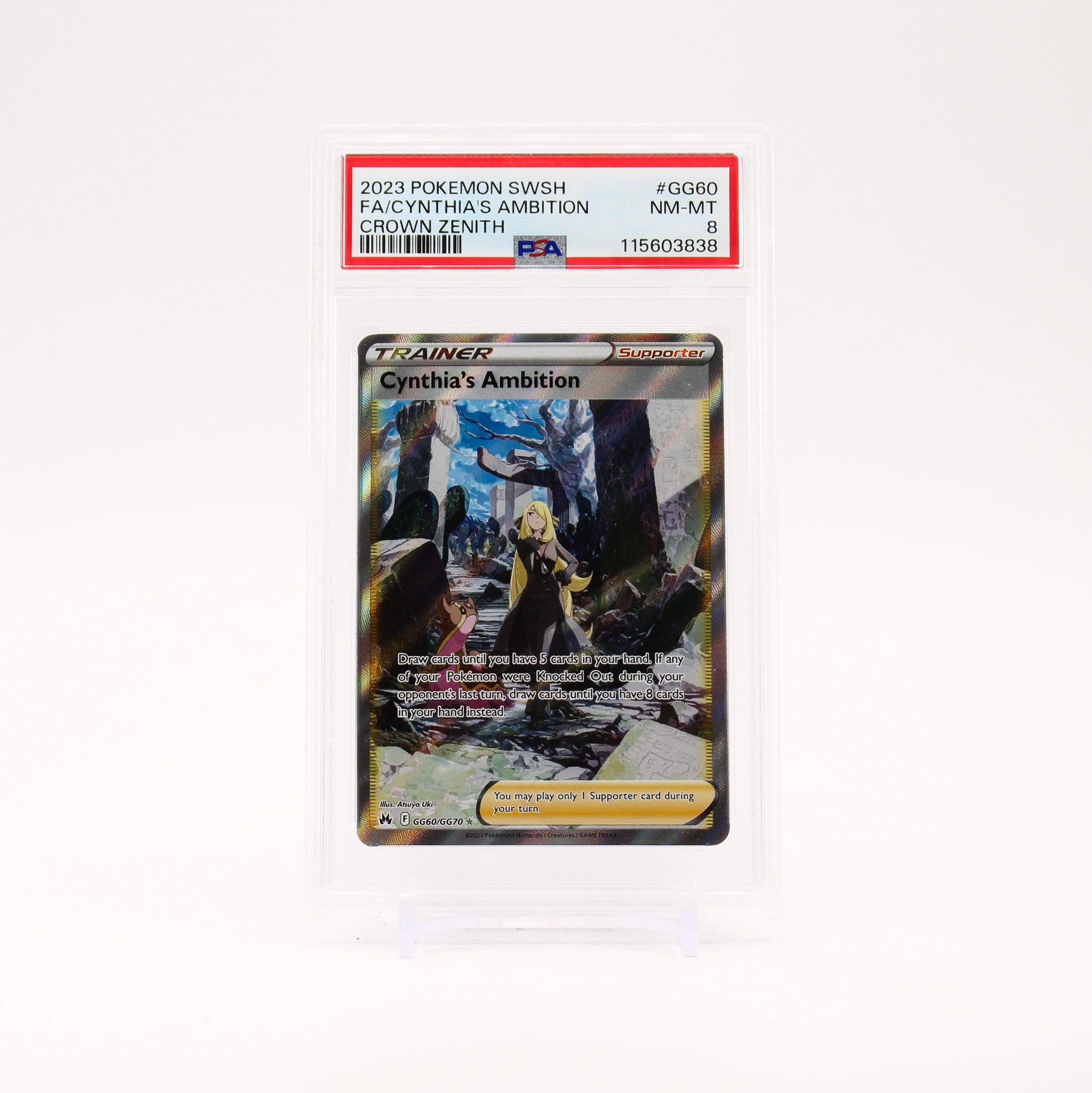 Cynthia's Ambition - GG60/GG70 PSA 8 Crown Zenith Gallery Trainer - NM/MINT
