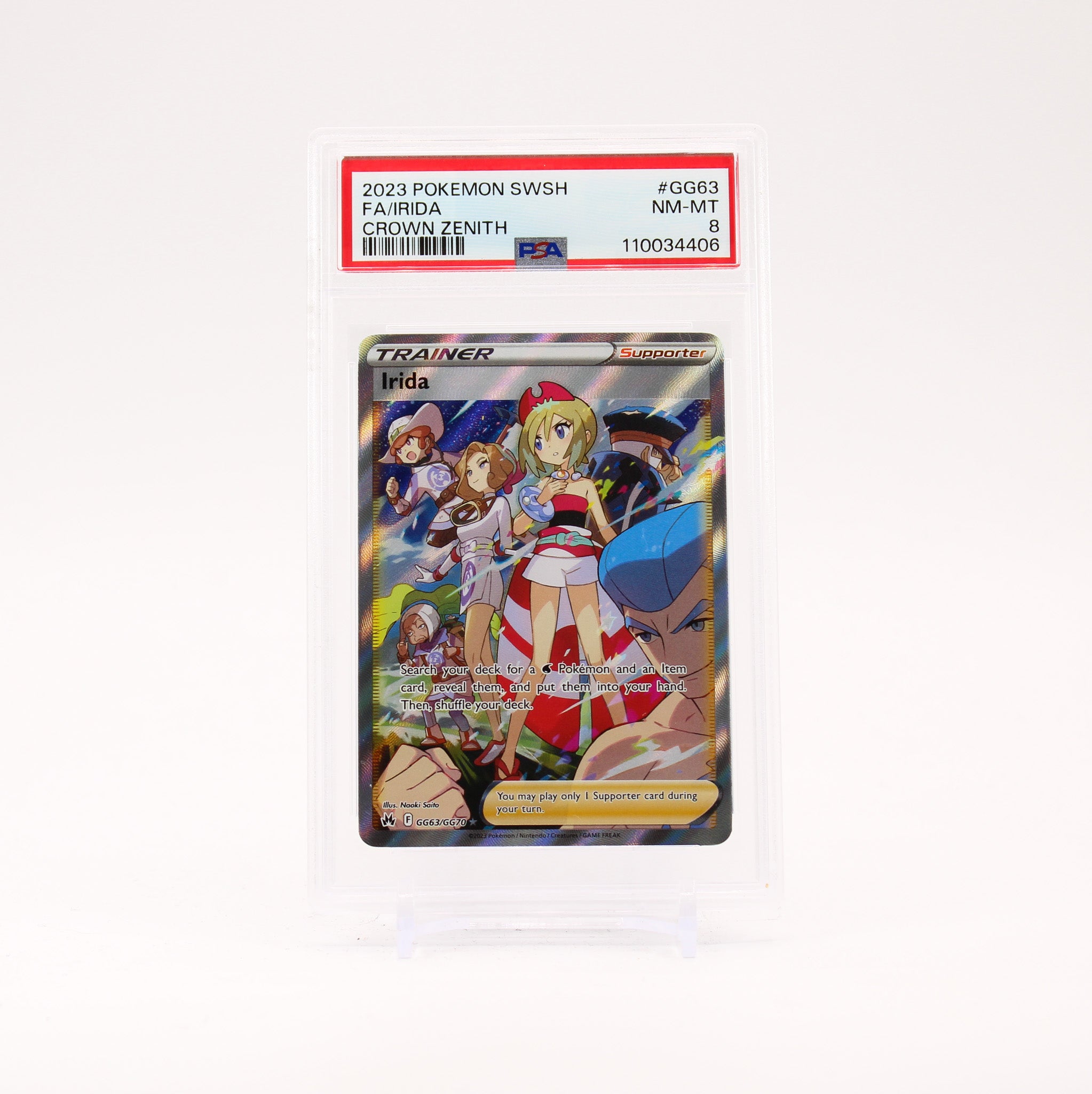 Irida - GG63/GG70 PSA 8 Crown Zenith Gallery Trainer - NM/MINT
