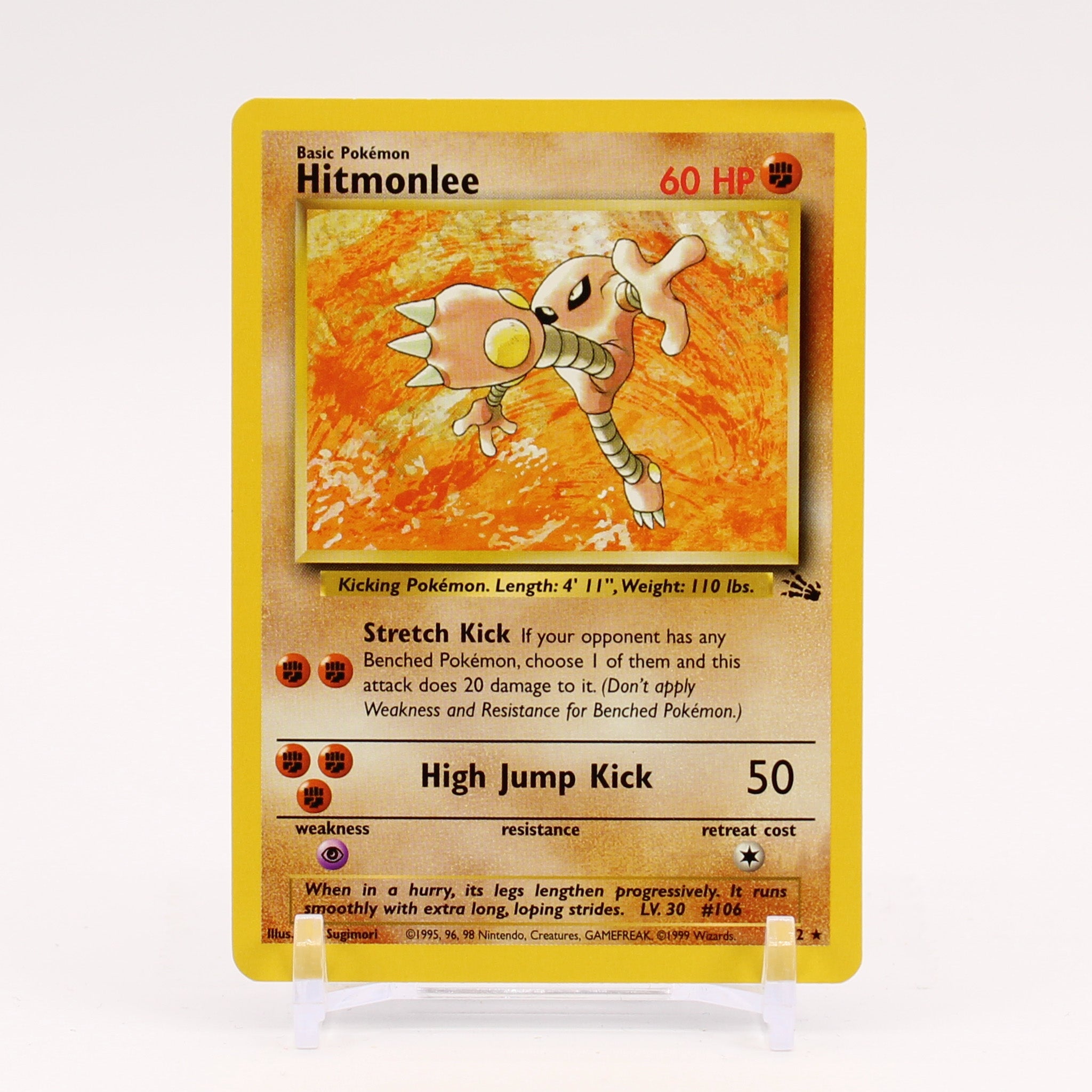 Hitmonlee - 22/62 Fossil Unlimited Rare Pokemon - NM