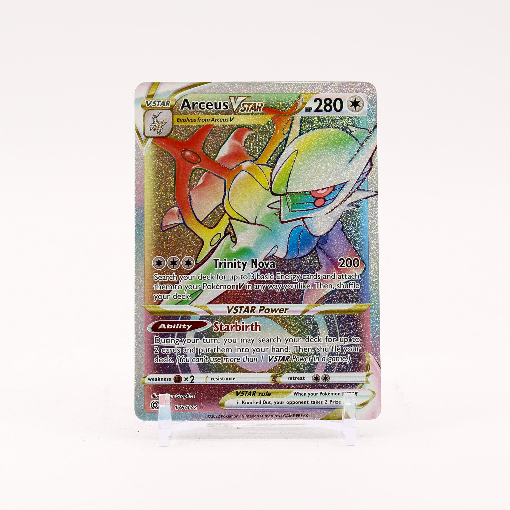 Arceus Vstar - 176/172 Brilliant Stars Rainbow Pokemon - NM/LP