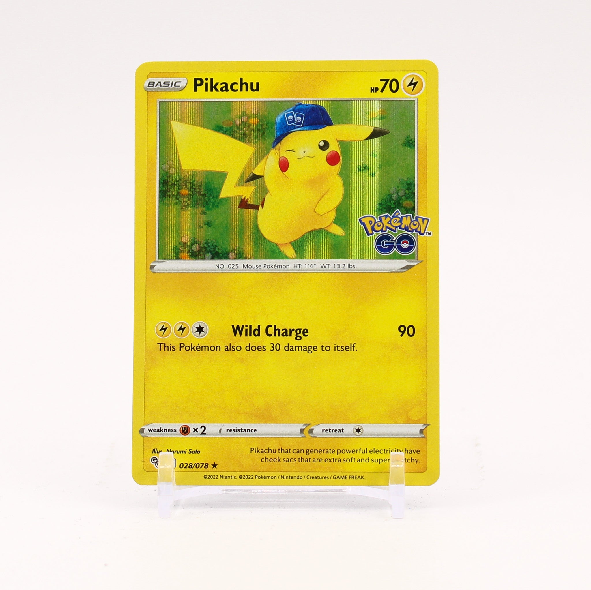 Pikachu - 028/078 Pokemon GO Holo Rare Pokemon - NM/MINT