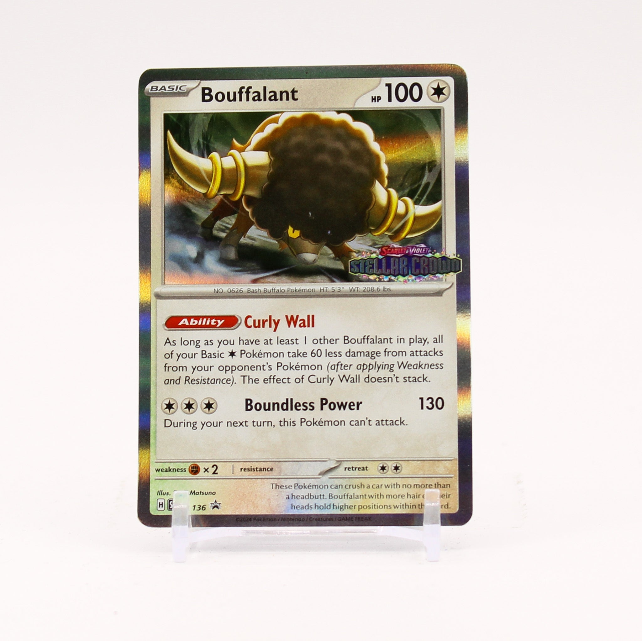 Bouffalant - SVP136 Stellar Crown Prerelease Promo Stamped Pokemon -	NM/MINT