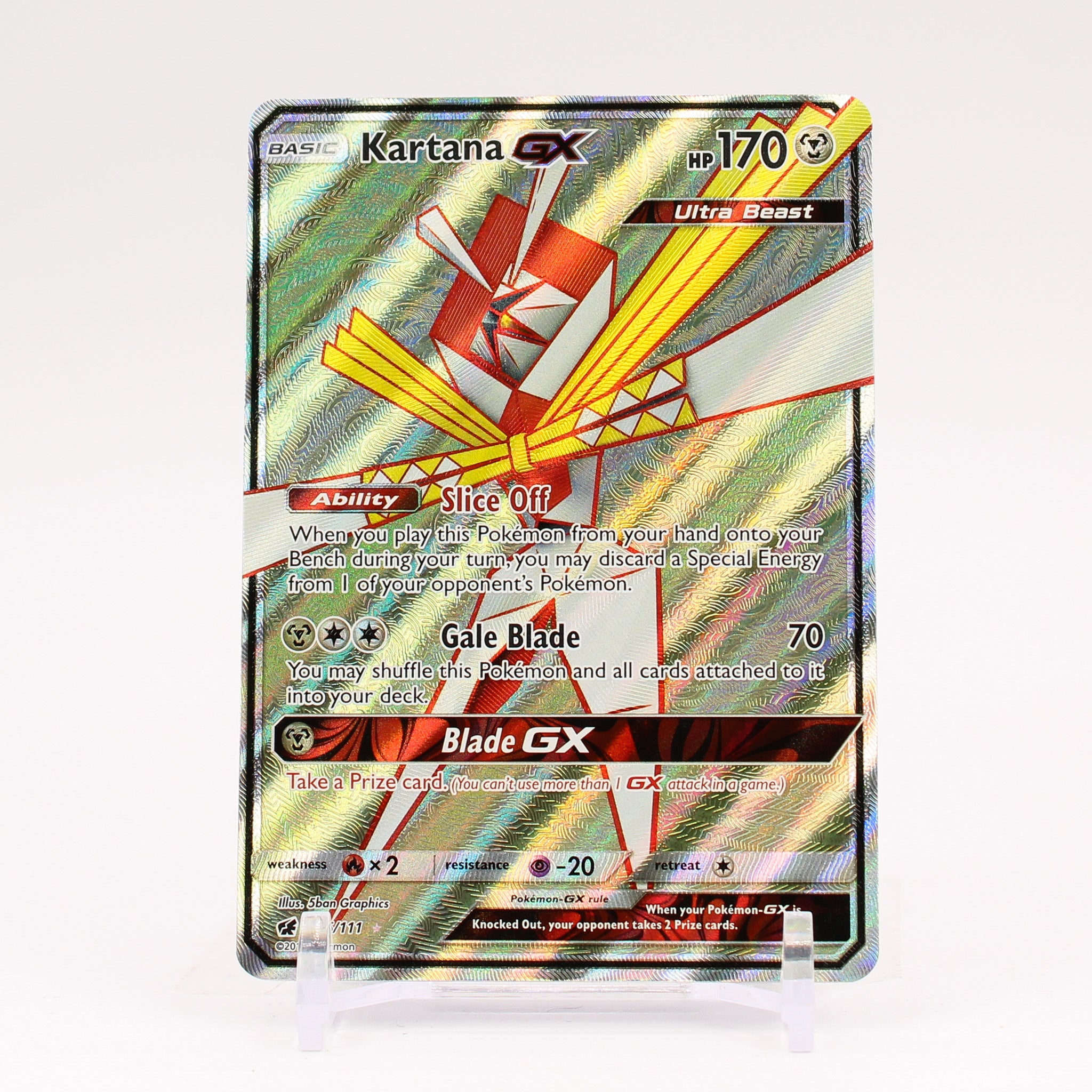 Kartana GX - 106/111 Crimson Invasion FULL ART Pokemon - NM/MINT