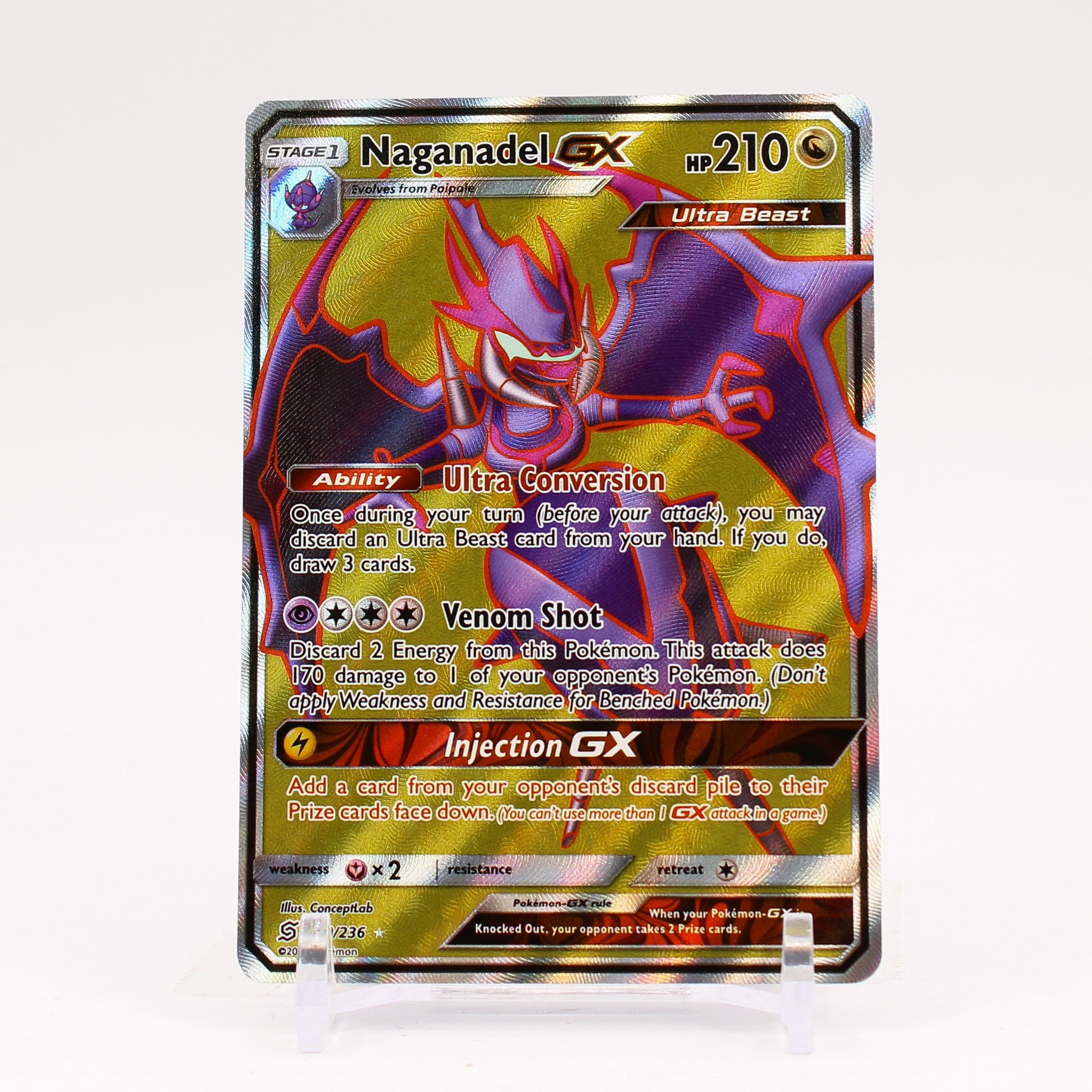 Naganadel GX - 230/236 Unified Minds FULL ART Pokemon - NM/MINT