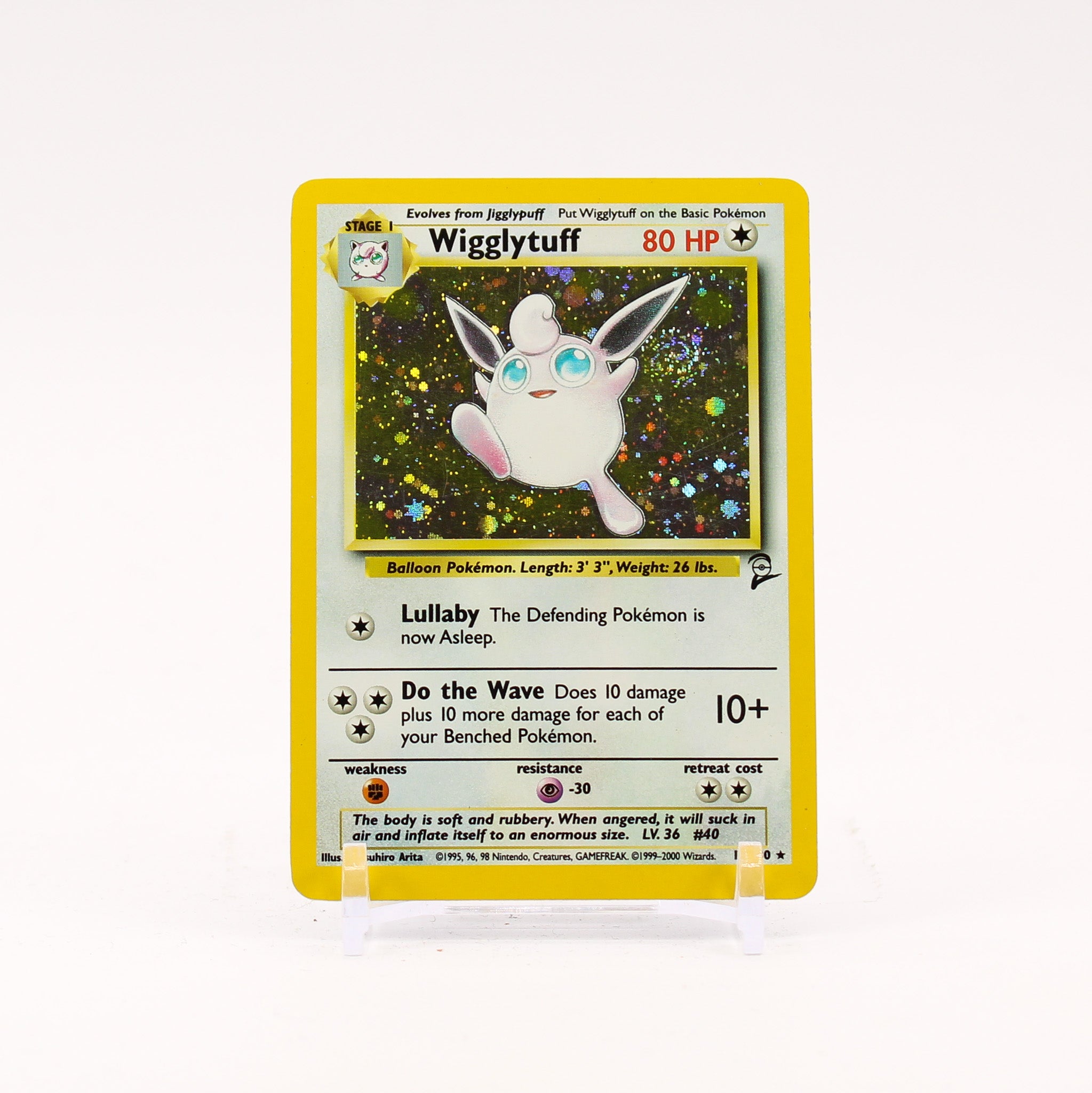 Wigglytuff - 19/130 Base Set 2 Holo Rare SWIRL Pokemon - NM/LP