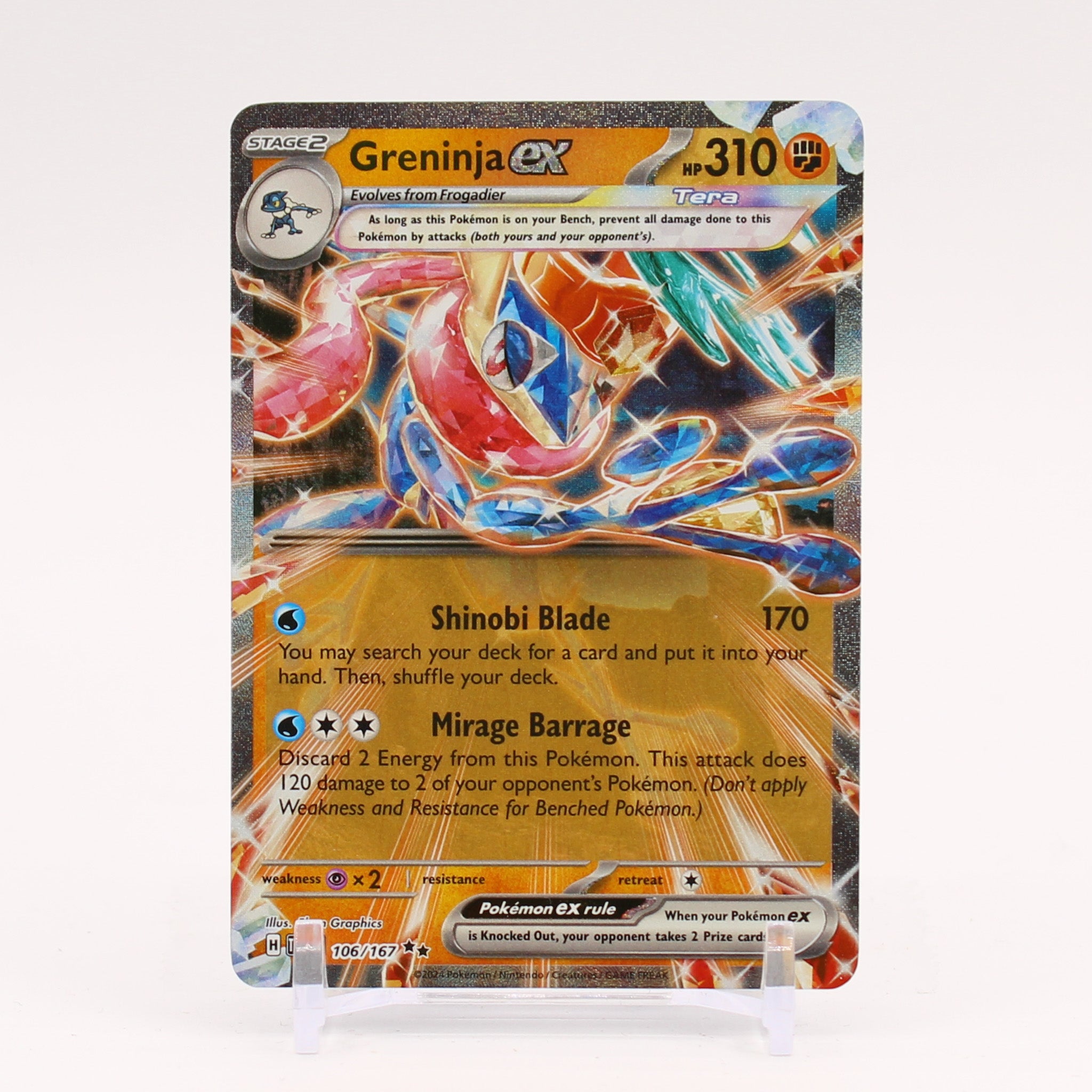 Greninja ex - 106/167 Twilight Masquerade Double Rare Pokemon - NM/MINT