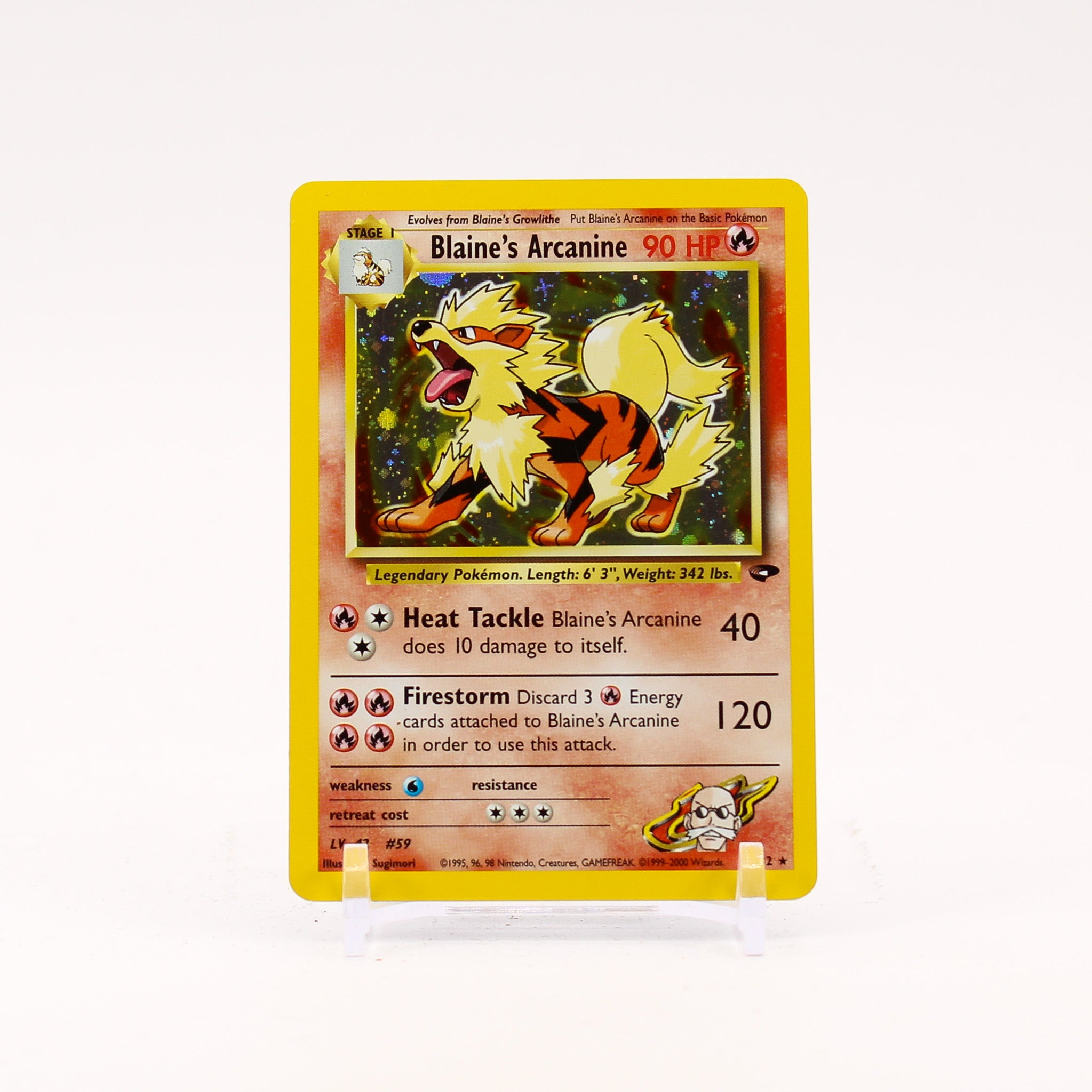 Blaine's Arcanine - 1/132 Gym Challenge Unlimited Holo Rare Pokemon - NM