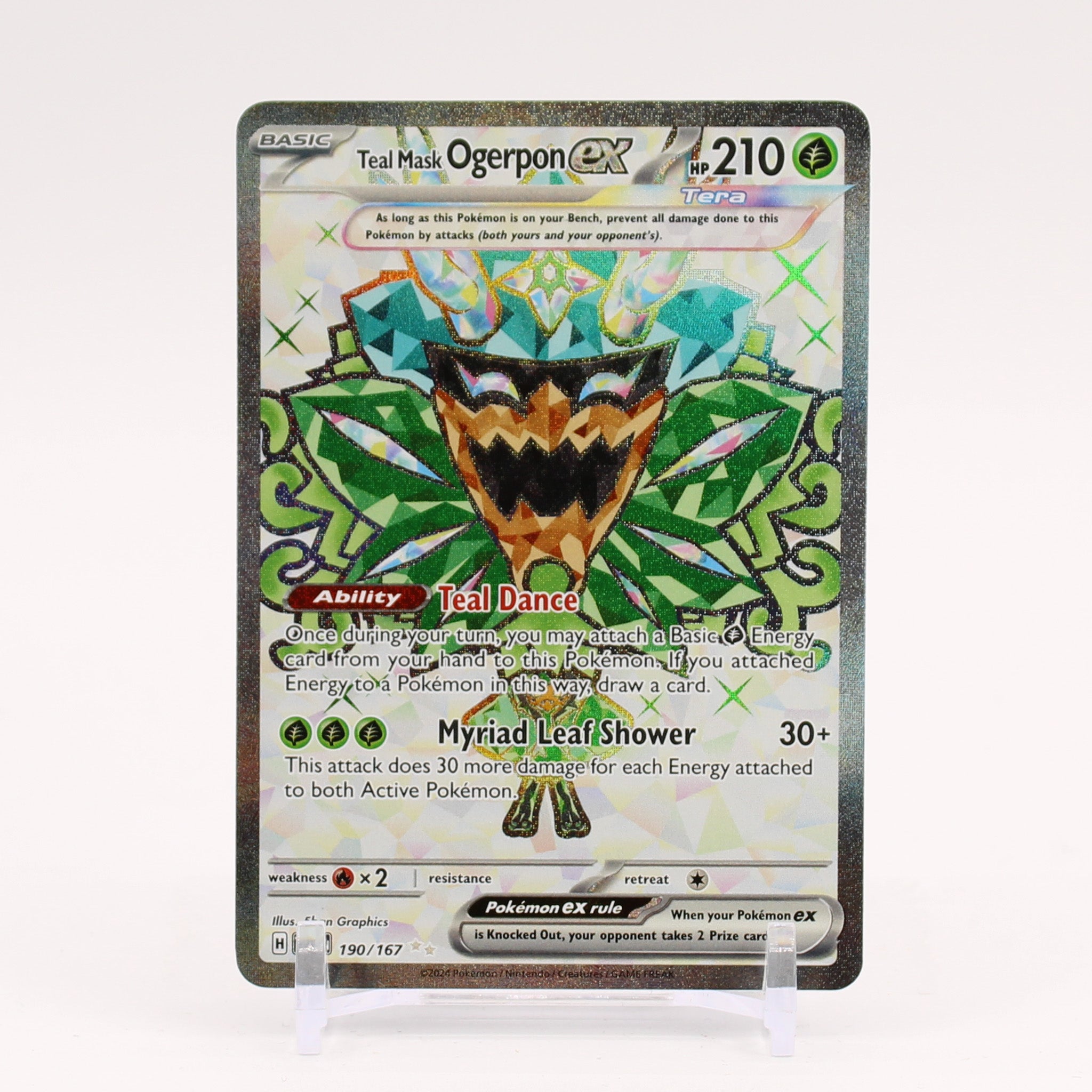 Teal Mask Ogerpon ex - 190/167 Twilight Masquerade Full Art Pokemon - NM/MINT