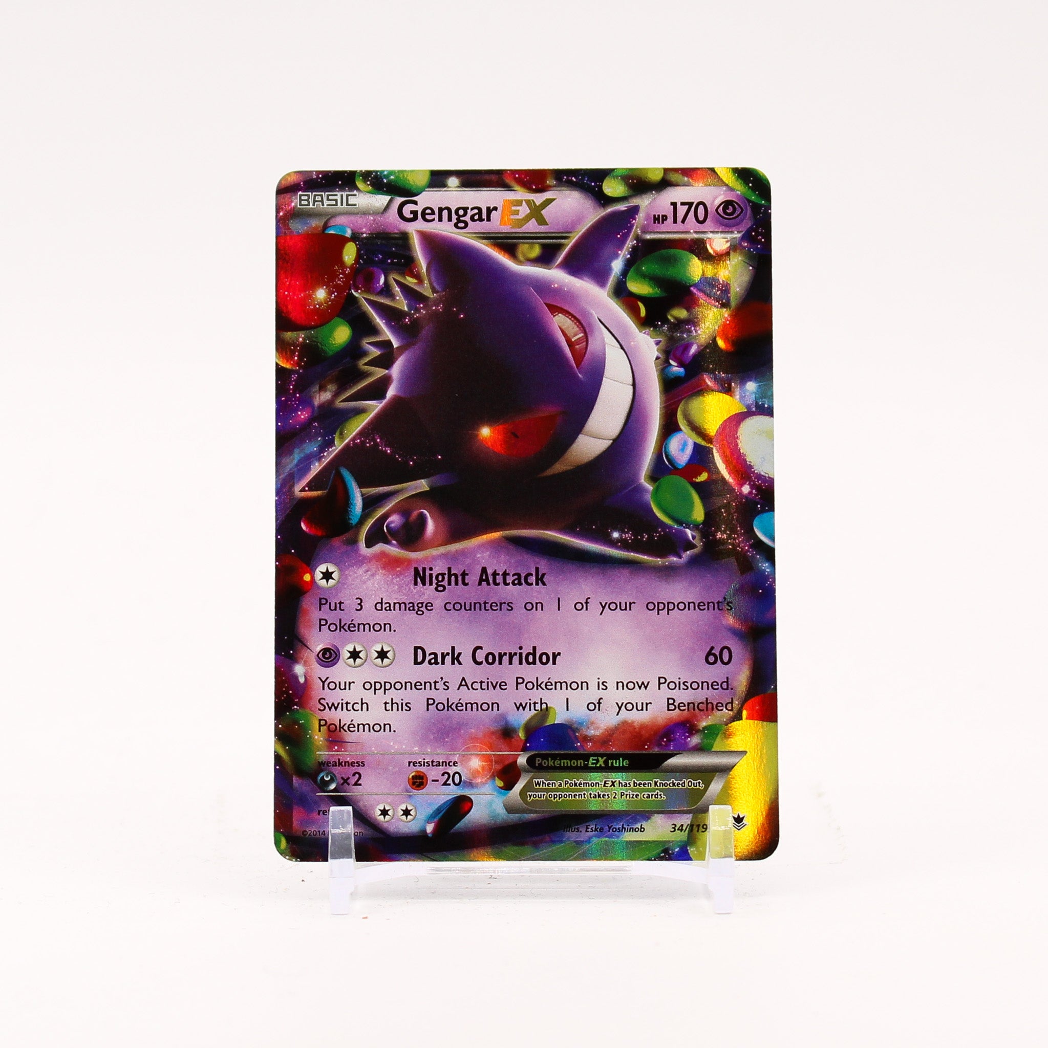 Gengar EX - 34/119 Phantom Forces Ultra Rare Pokemon - NM/MINT