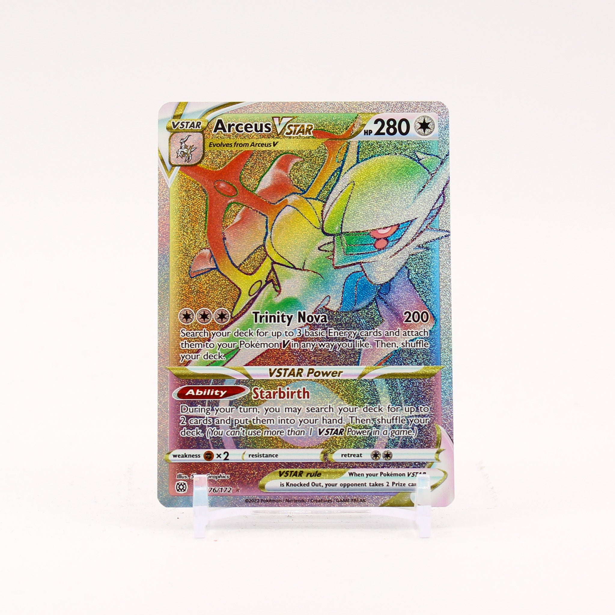 Arceus Vstar - 176/172 Brilliant Stars Rainbow Pokemon - NM/MINT