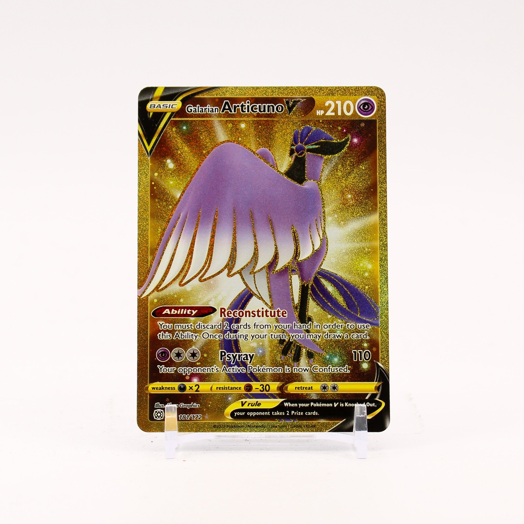 Galarian Articuno V - 181/172 Brilliant Stars Gold Pokemon - NM/MINT