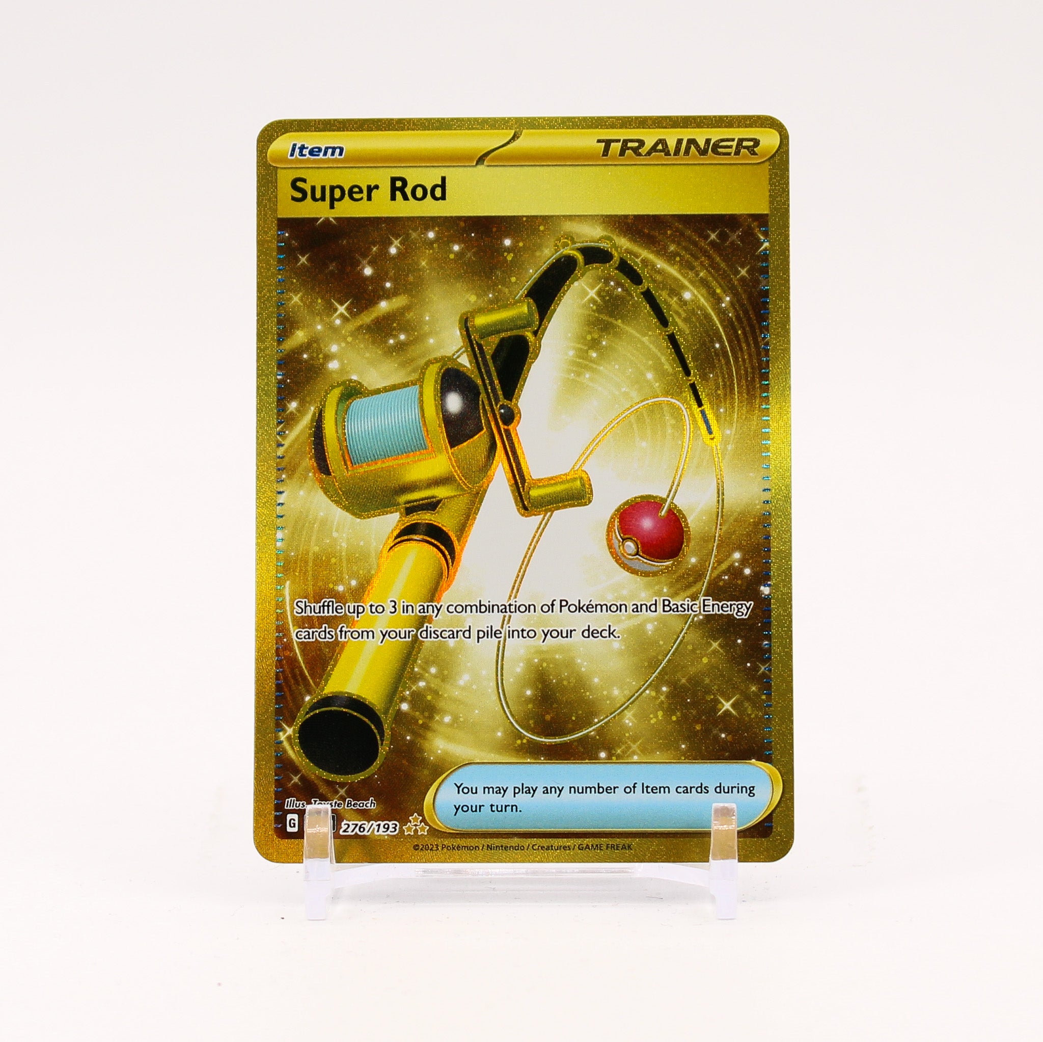 Super Rod - 276/193 Paldea Evolved Gold Trainer - NM/MINT