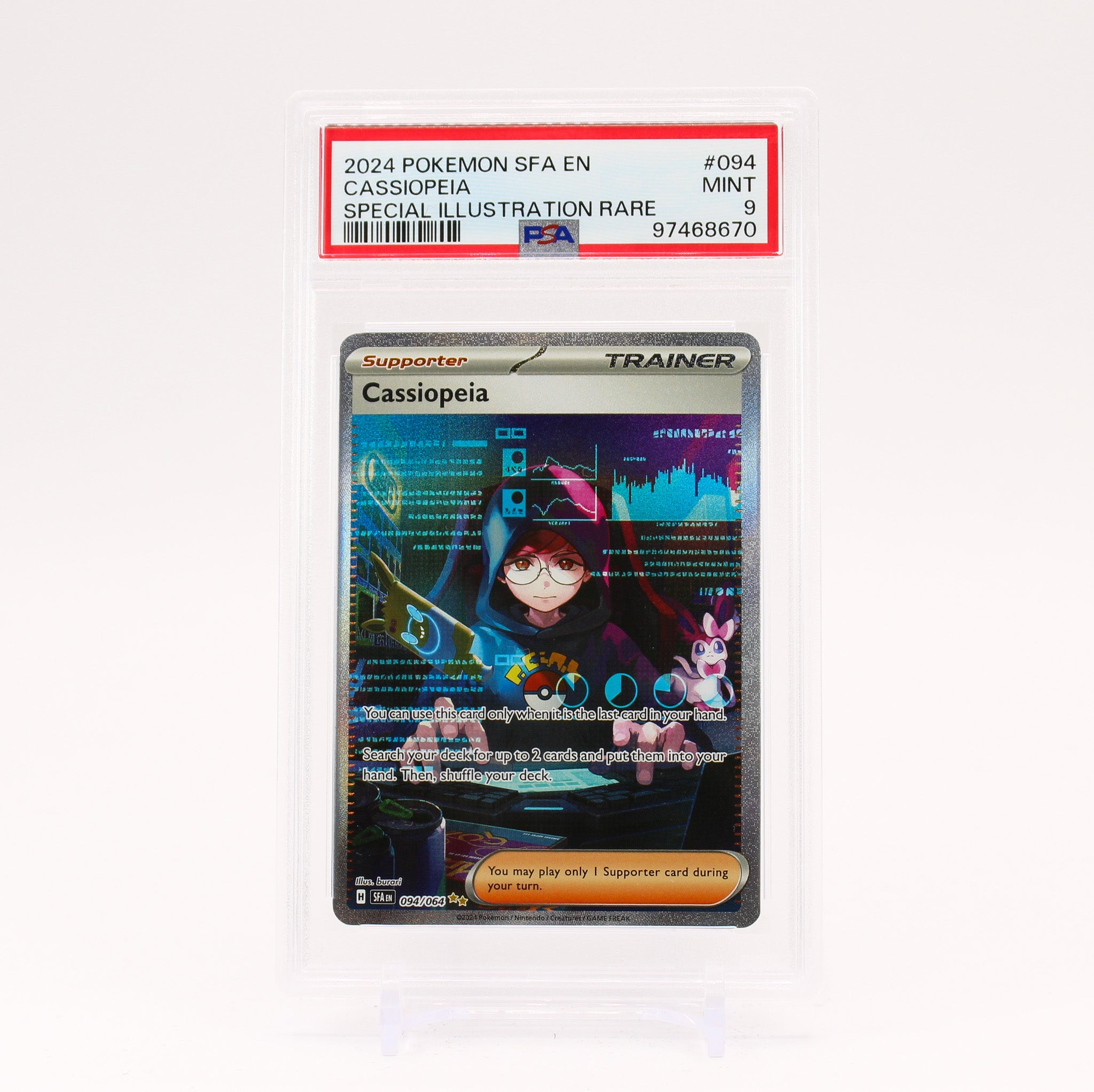 Cassiopeia - 094/064 PSA 9 Shrouded Fable Special Illustration Trainer - MINT