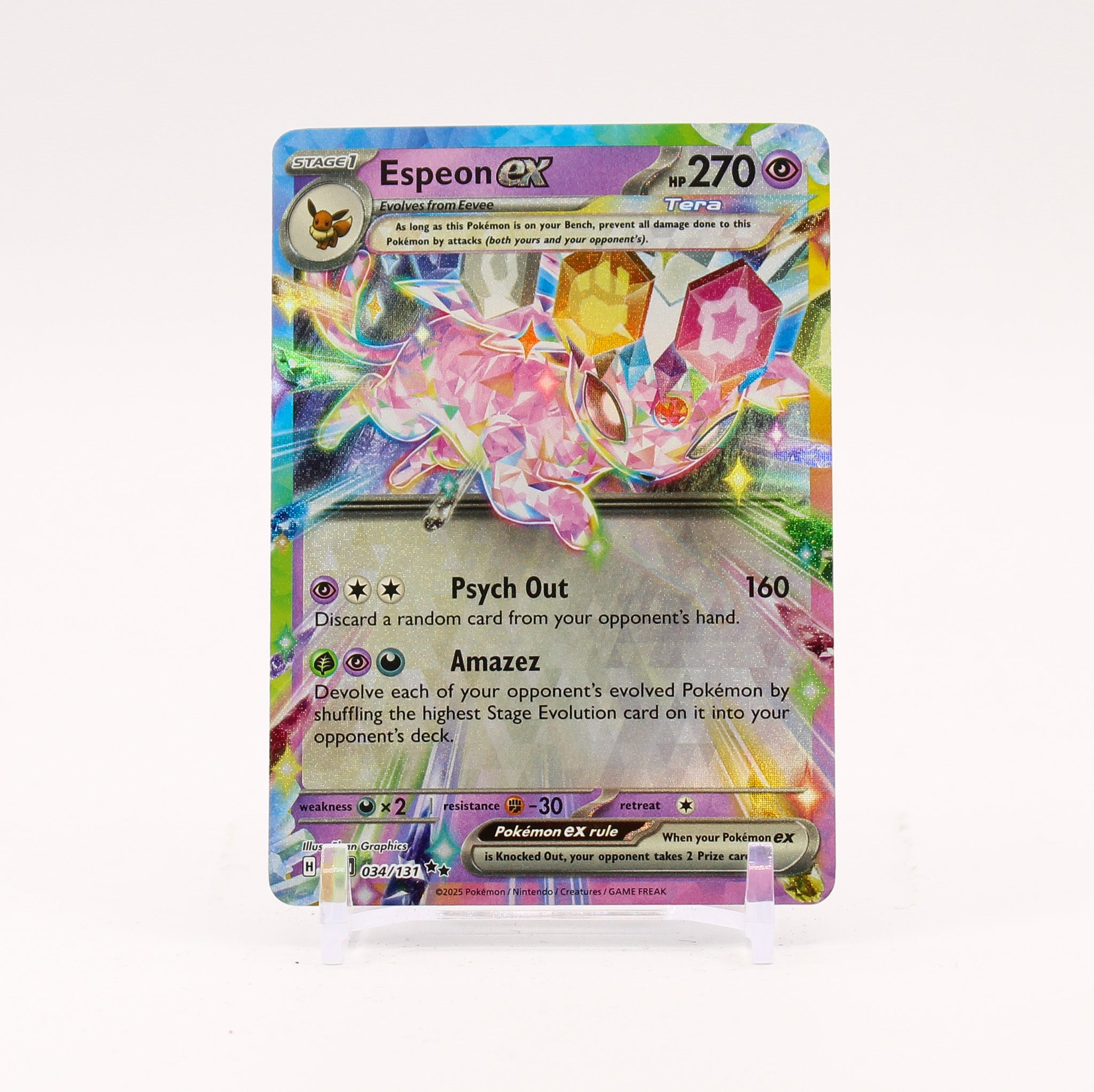 Espeon ex - 034/131 Prismatic Evolutions Double Rare Pokemon - NM/MINT