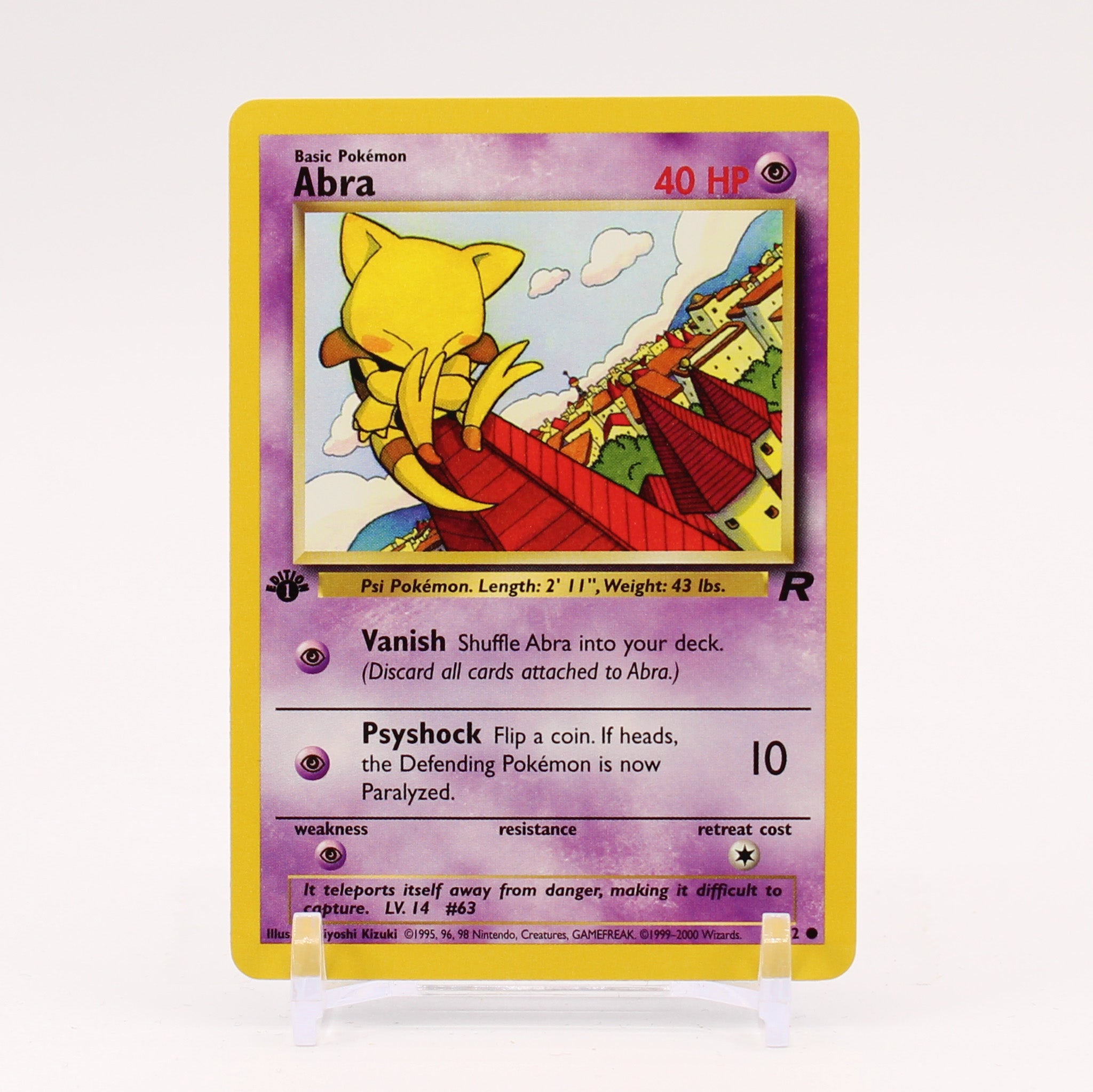 Abra - 49/82 Team Rocket 1st Edition Pokemon - NM