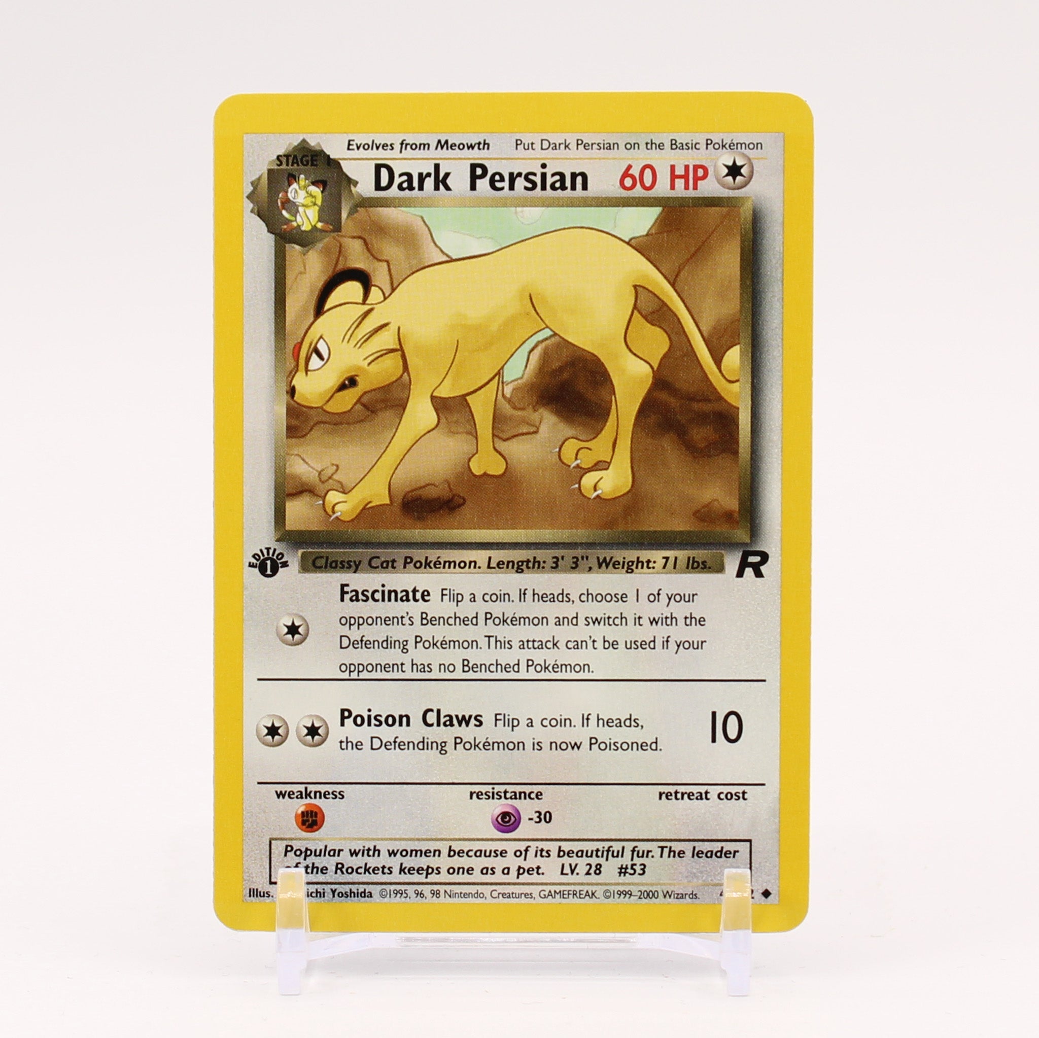 Dark Persian - 42/82 Team Rocket 1st Edition Pokemon - NM