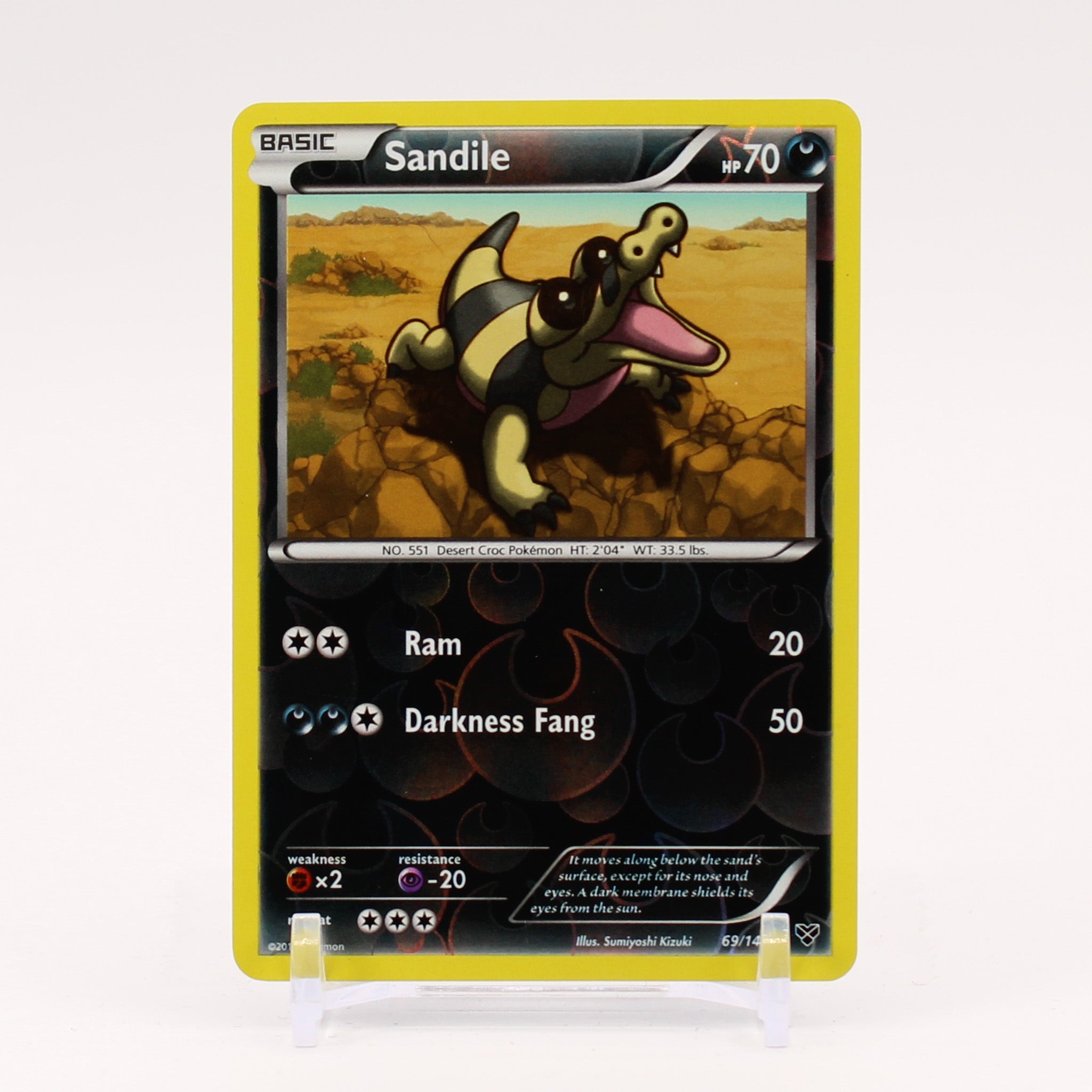 Sandile - 69/146 XY Reverse Holo Pokemon - NM