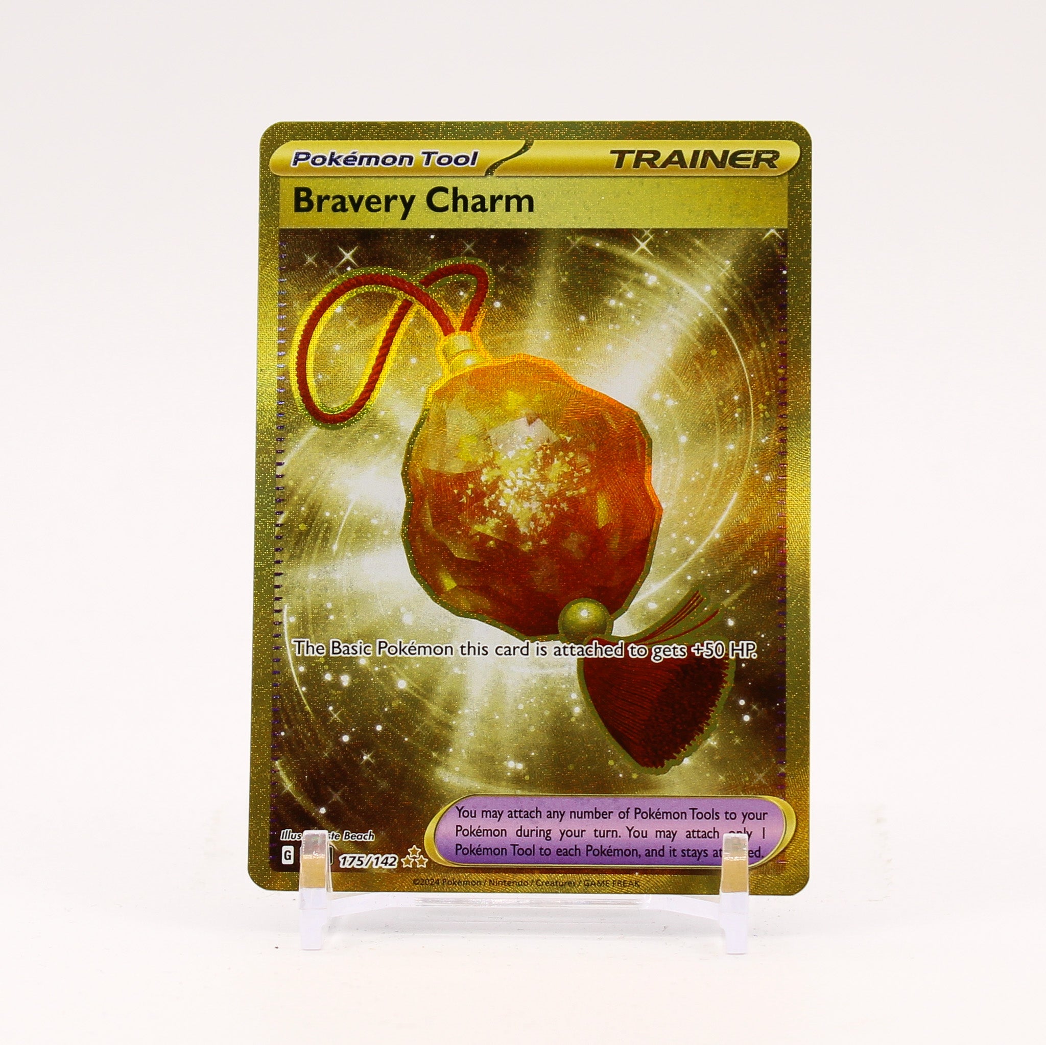 Bravery Charm - 175/142 Stellar Crown Gold Trainer - NM/MINT