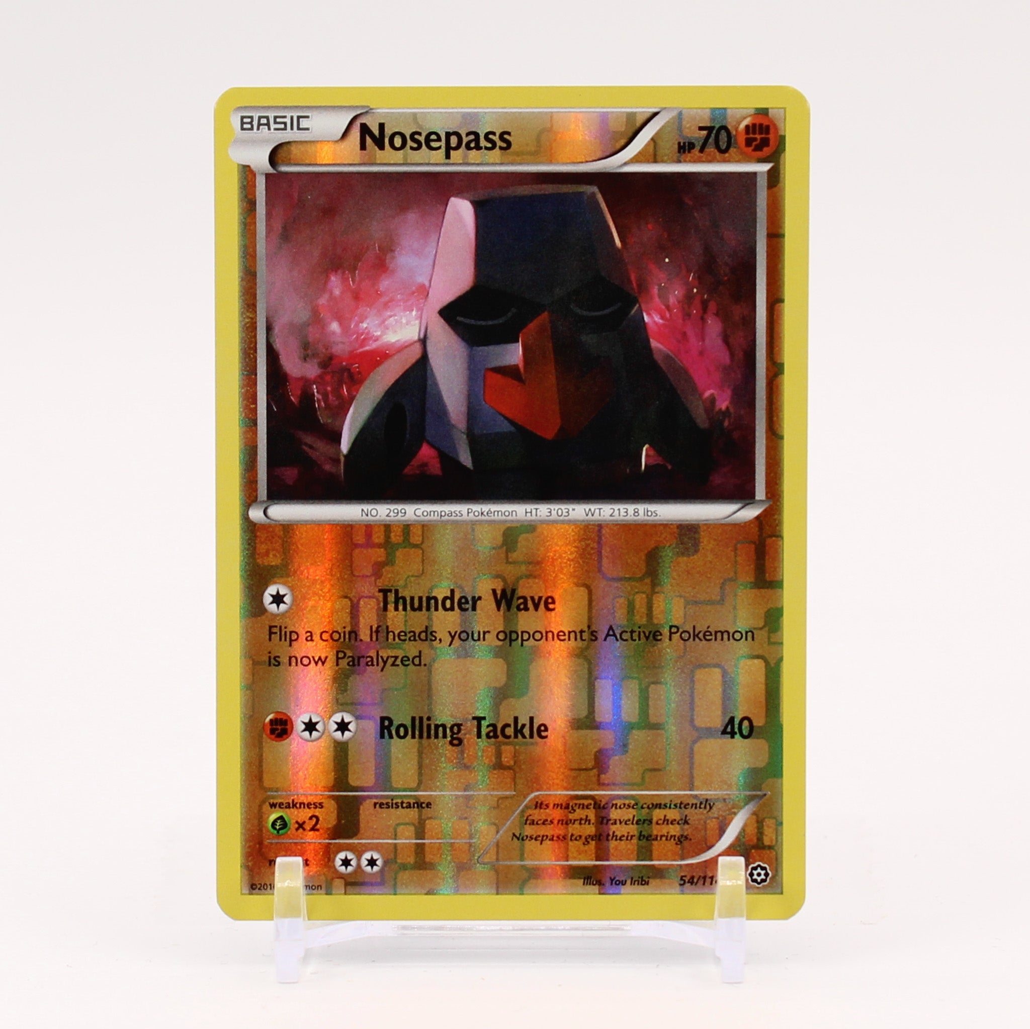 Nosepass - 54/114 Steam Siege Reverse Holo Pokemon - NM