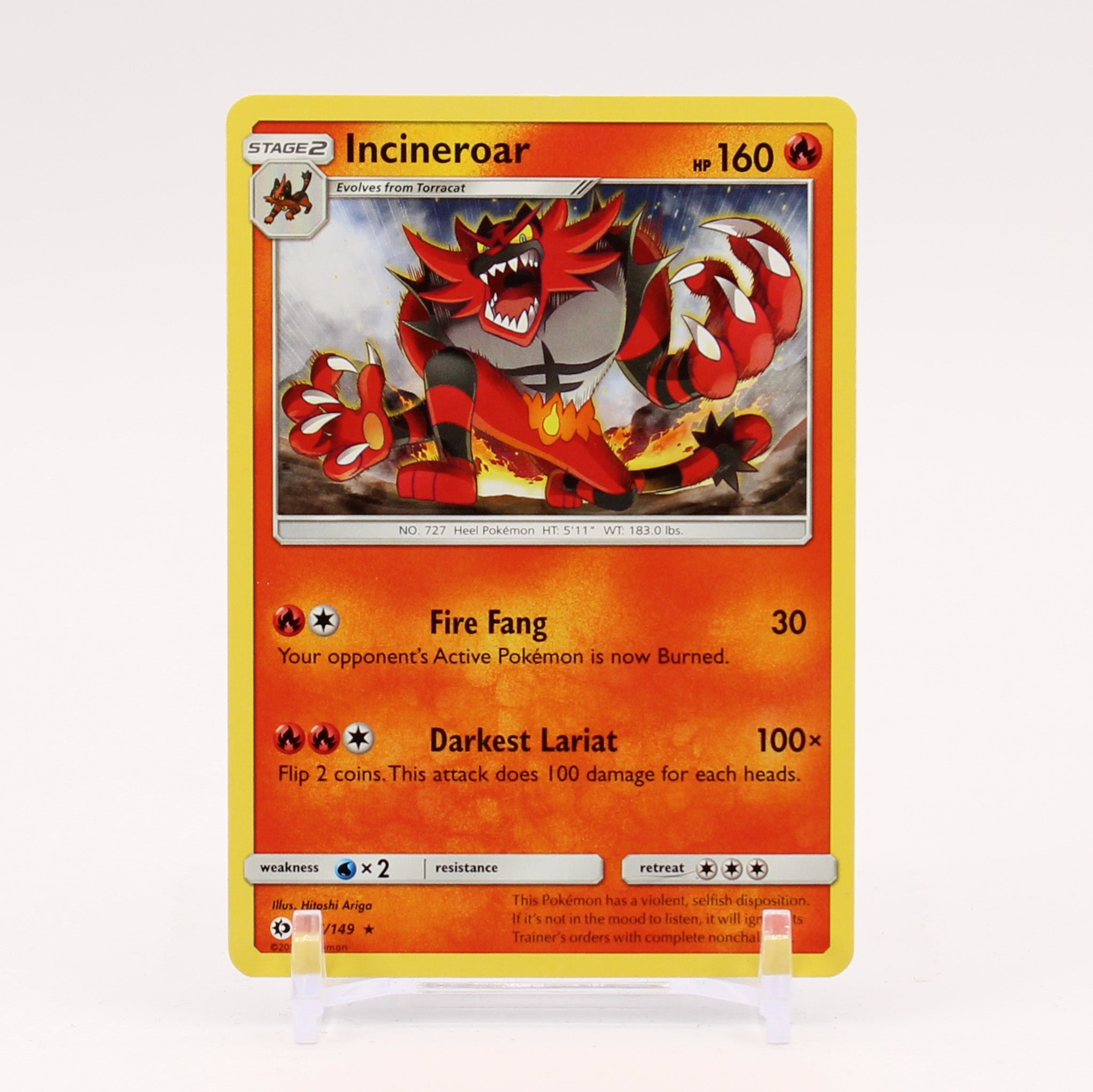 Incineroar - 26/149 Sun & Moon Rare Pokemon - NM/MINT
