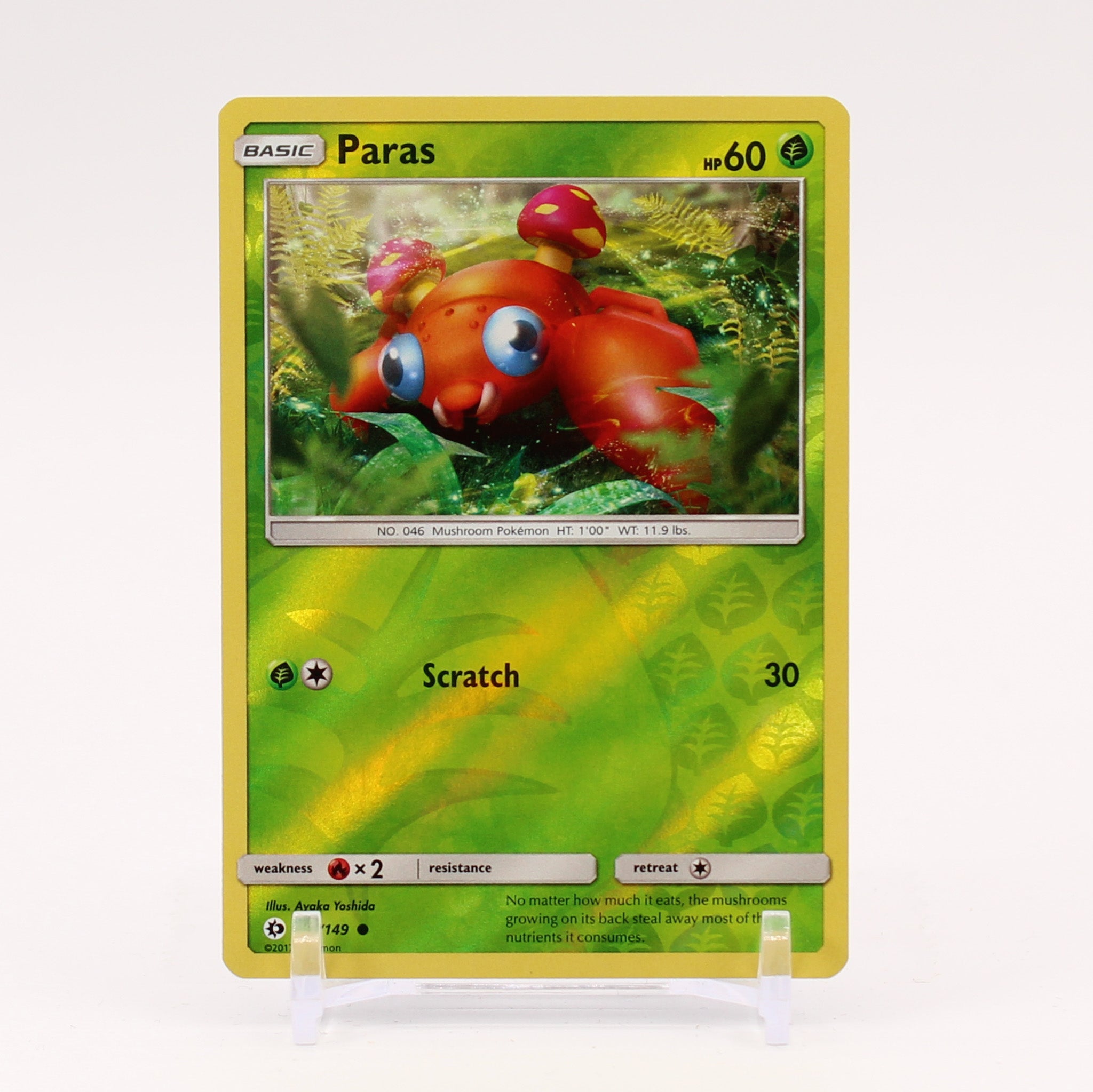 Paras - 4/149 Sun & Moon Reverse Holo Pokemon - NM/MINT