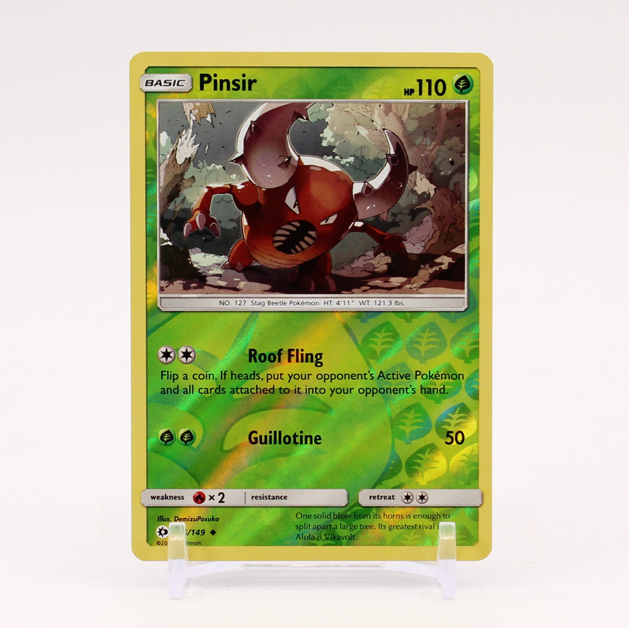 Pinsir - 6/149 Sun & Moon Reverse Holo Pokemon - NM/MINT