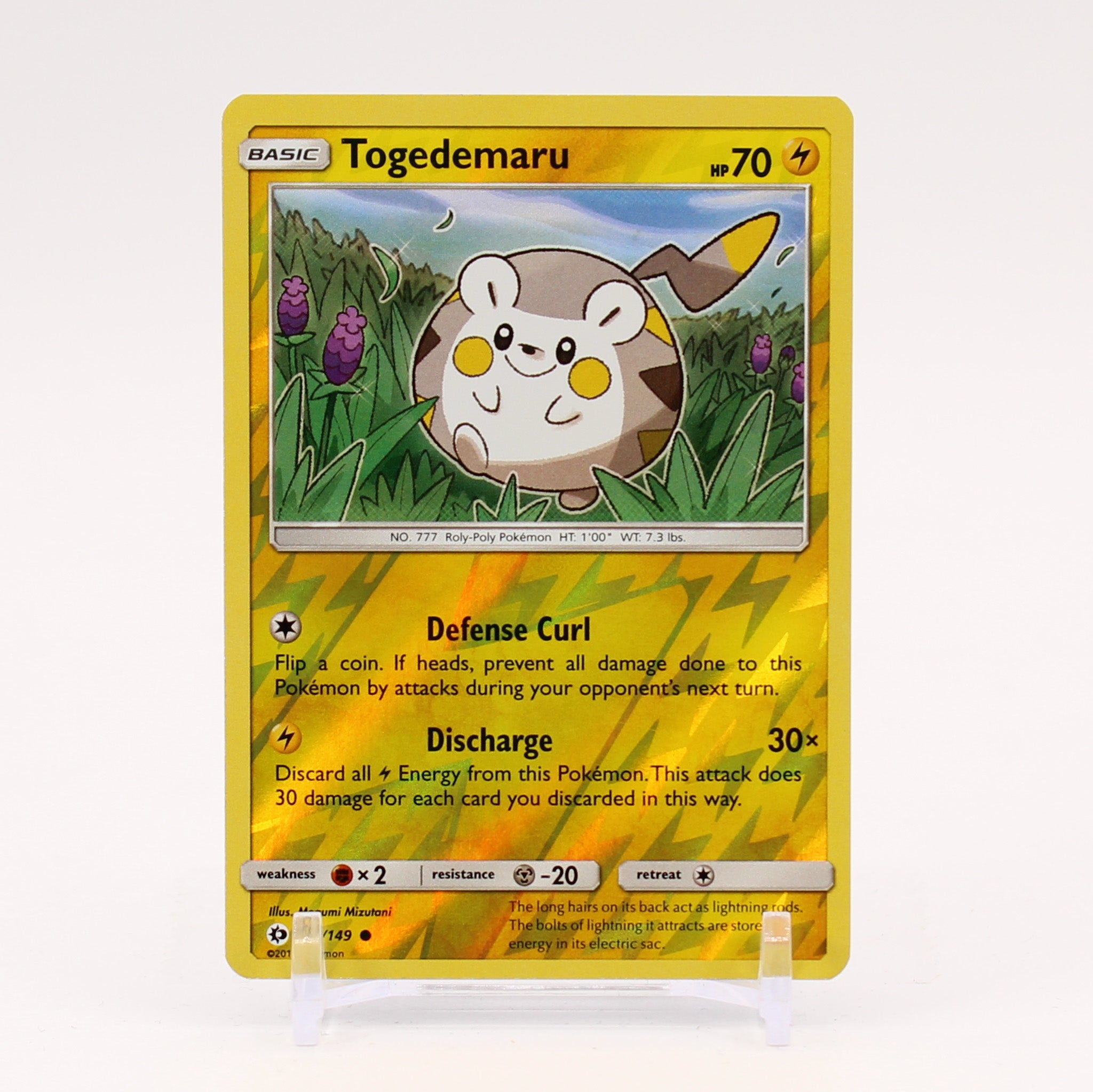 Togedemaru - 53/149 Sun & Moon Reverse Holo Pokemon - NM/MINT