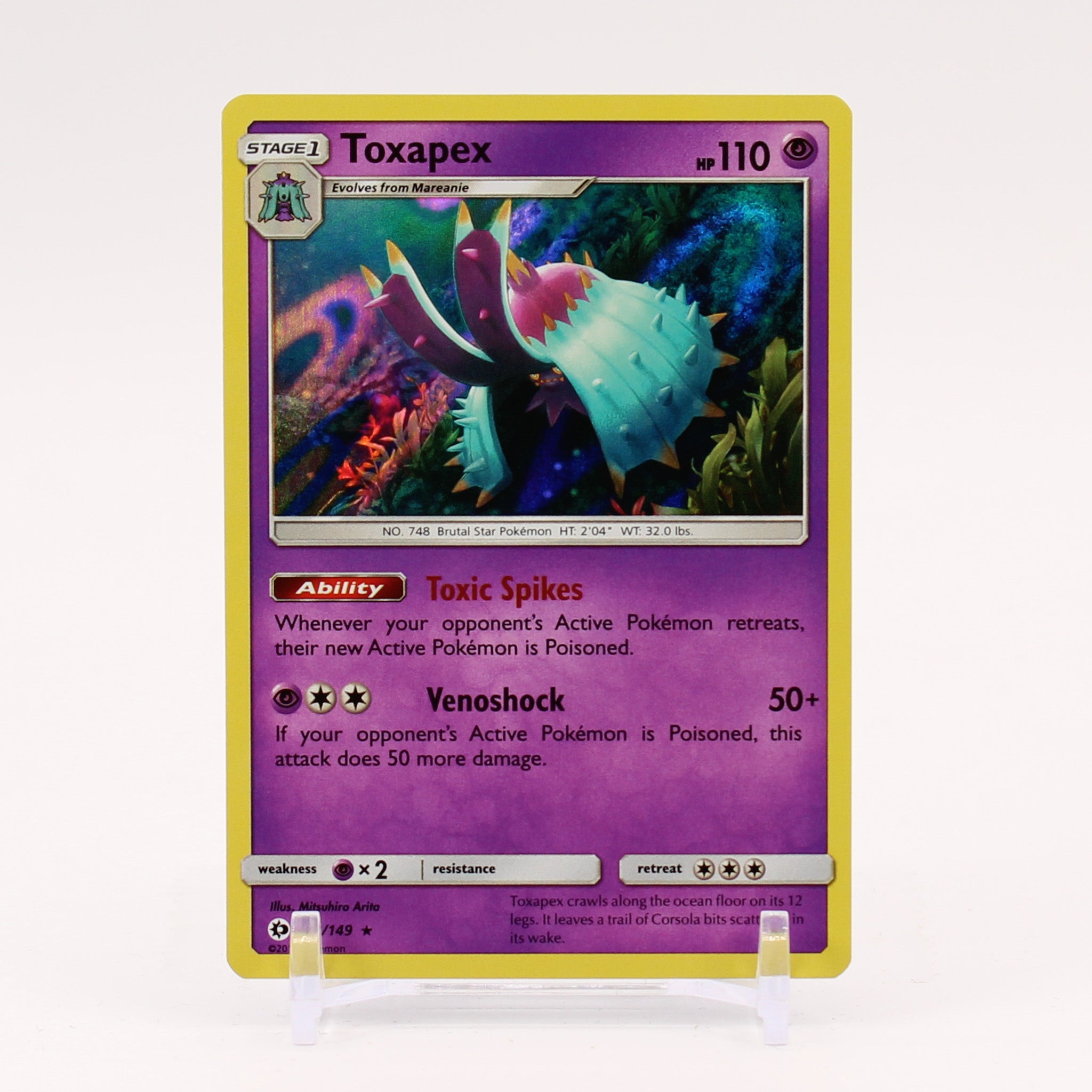 Toxapex - 63/149 Sun & Moon Holo Rare Pokemon - NM/MINT