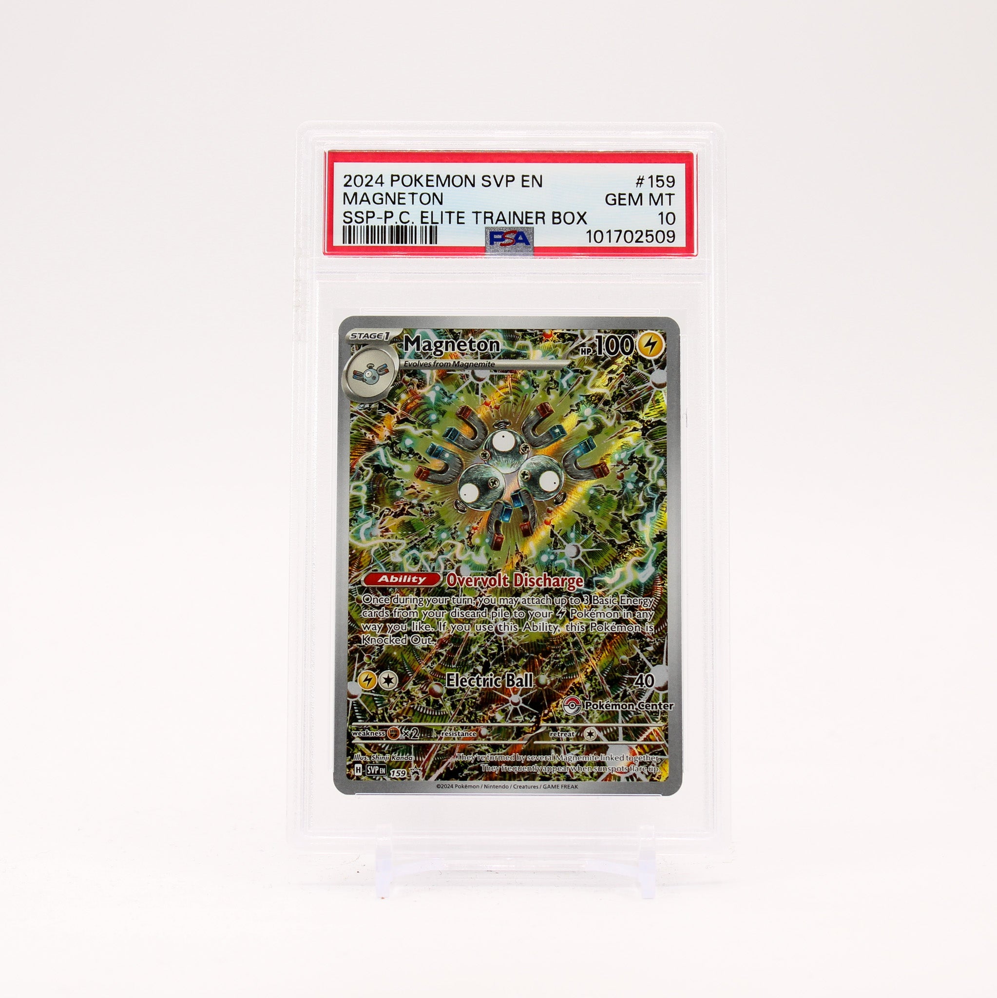 Magneton - SVP159 PSA 10 Surging Sparks ETB POKEMON CENTER Promo Pokemon - GEM MT