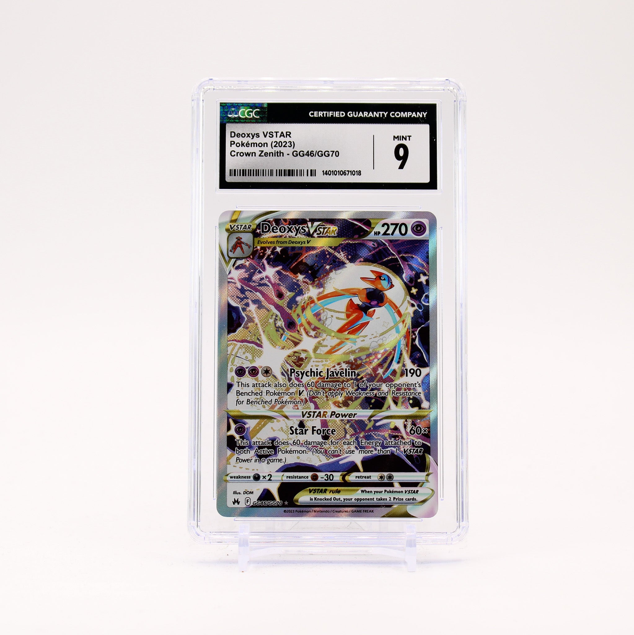 Deoxys Vstar - GG46/GG70 CGC 9 Crown Zenith Gallery Pokemon - MINT