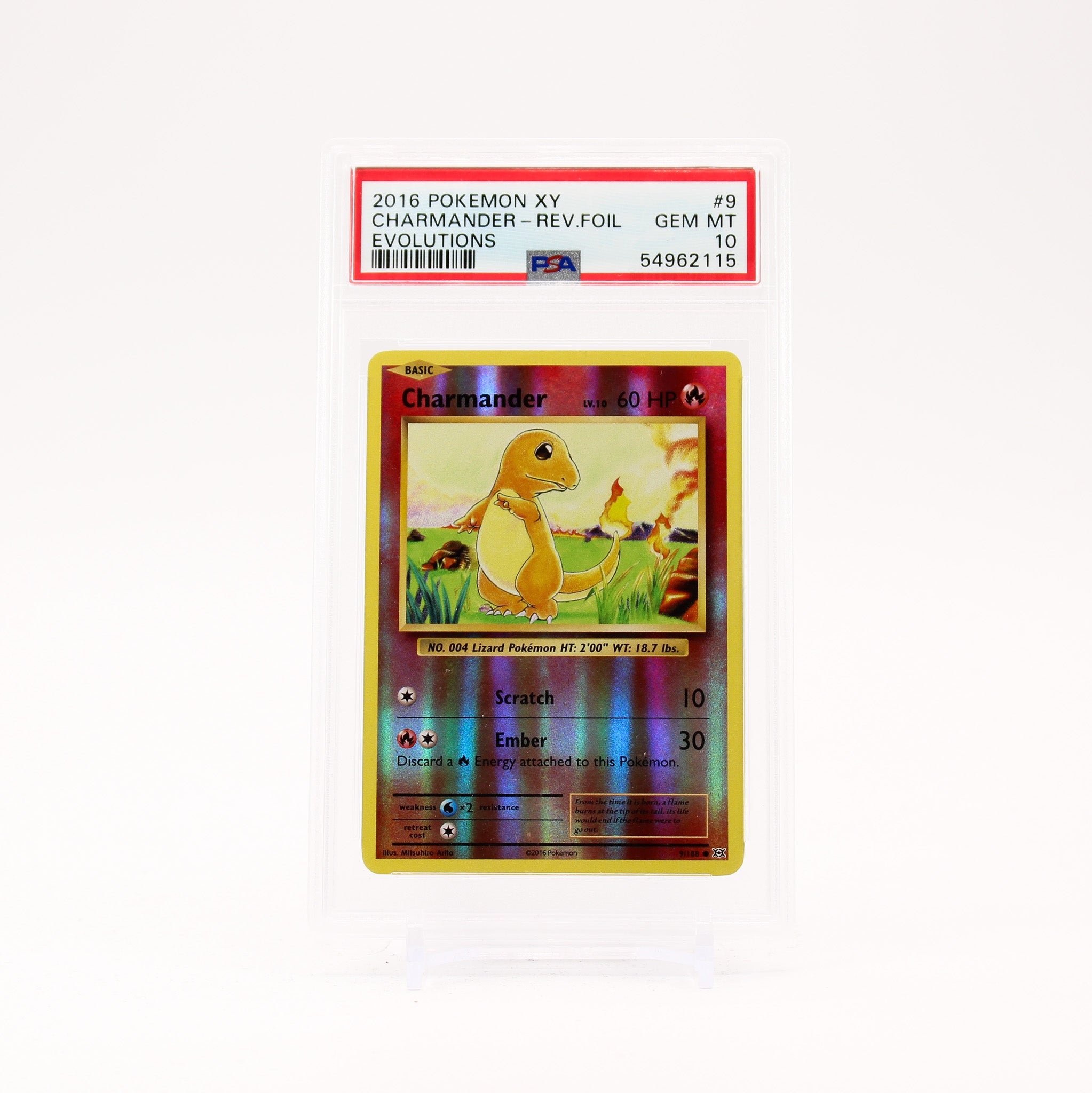 Charmander - 9/108 PSA 10 Evolutions Reverse Holo Pokemon - GEM MT