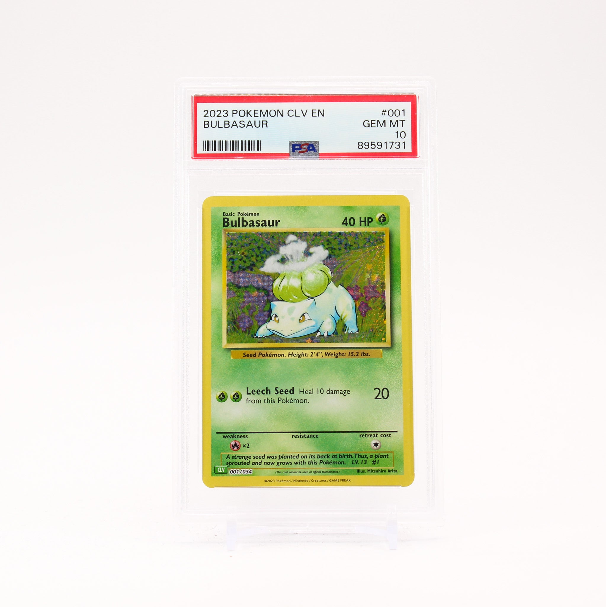 Bulbasaur - 001/034 PSA 10 Classic Collection Holo Pokemon - GEM MT