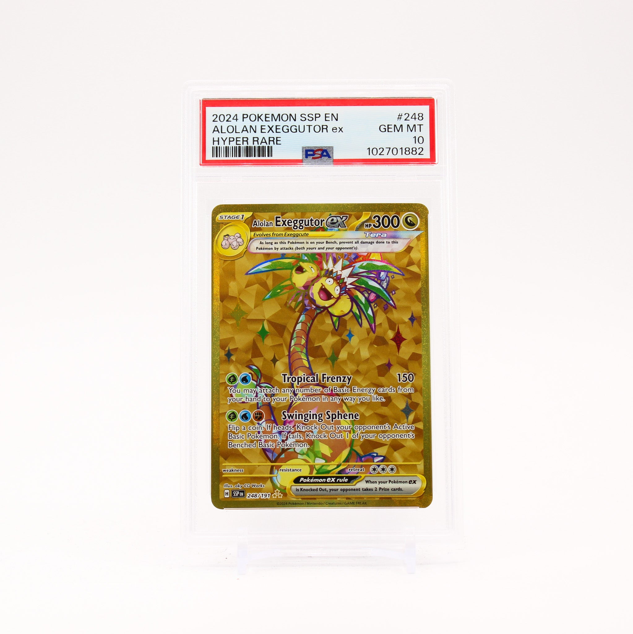 Alolan Exeggutor ex - 248/191 PSA 10 Surging Sparks Gold Pokemon - GEM MT