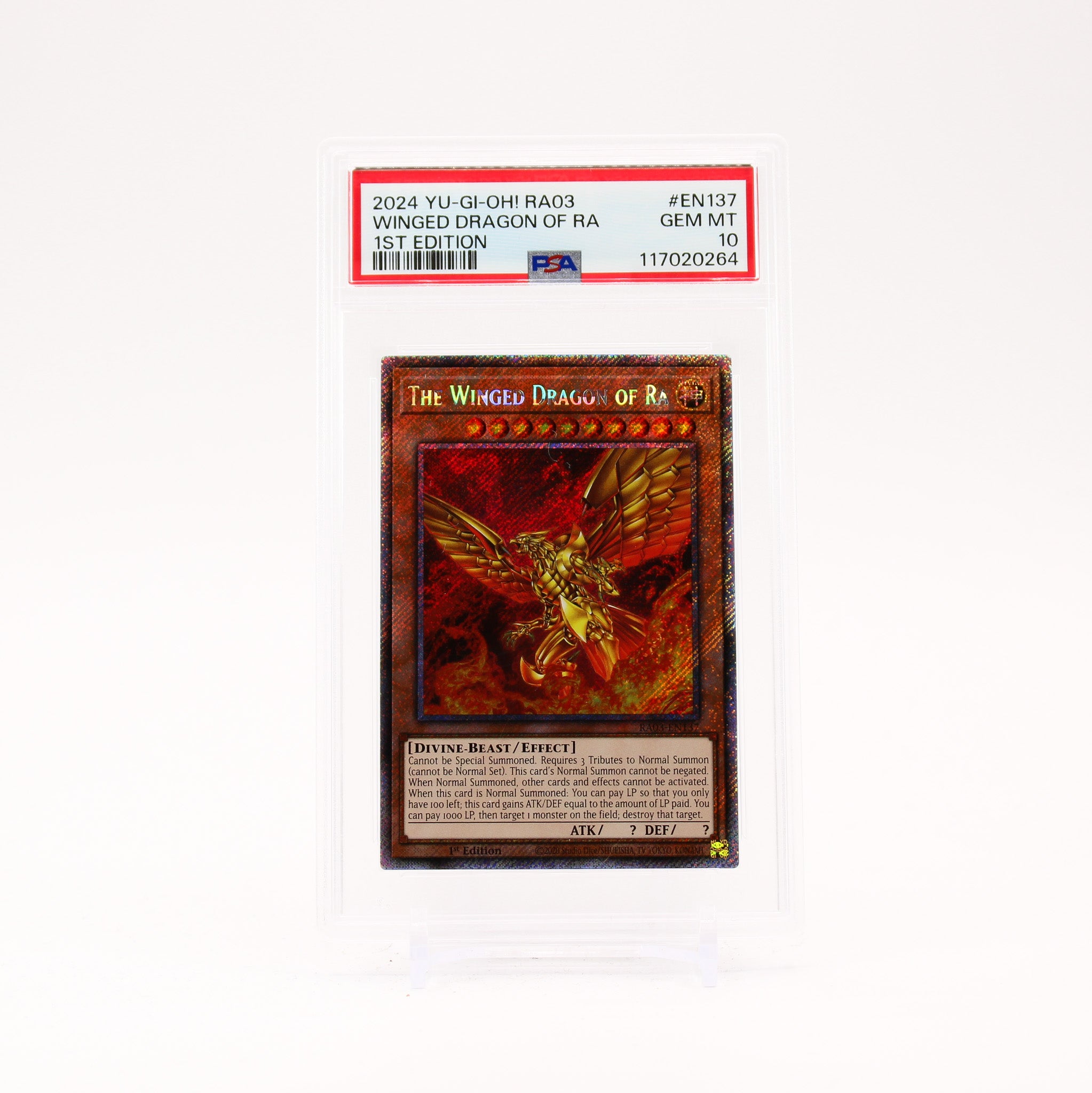 The Winged Dragon of Ra - RA03-EN137 PSA 10 1ST Edition Yu-Gi-Oh - GEM MT