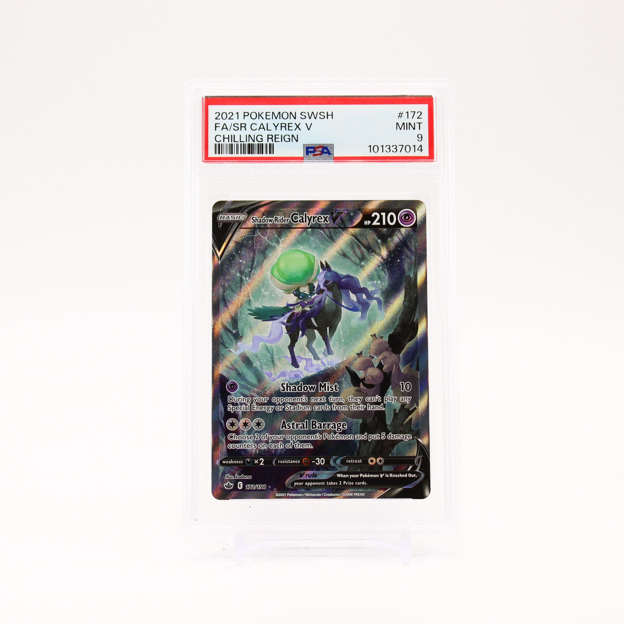 Shadow Rider Calyrex V - 172/198 PSA 9 Chilling Reign Alternate Art Pokemon - MINT