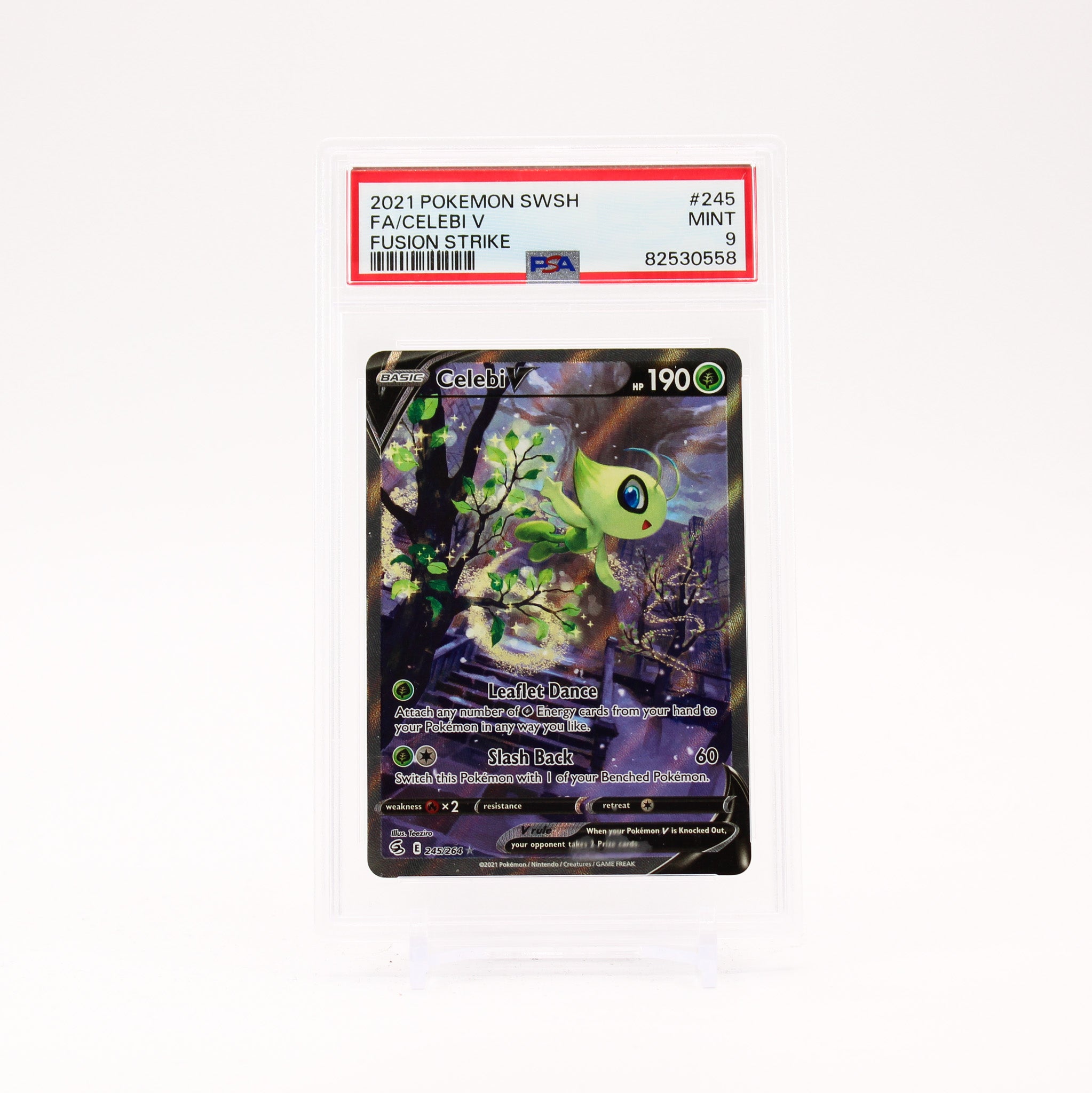 Celebi V - 245/264 PSA 9 Fusion Strike Alternate Art Pokemon - MINT