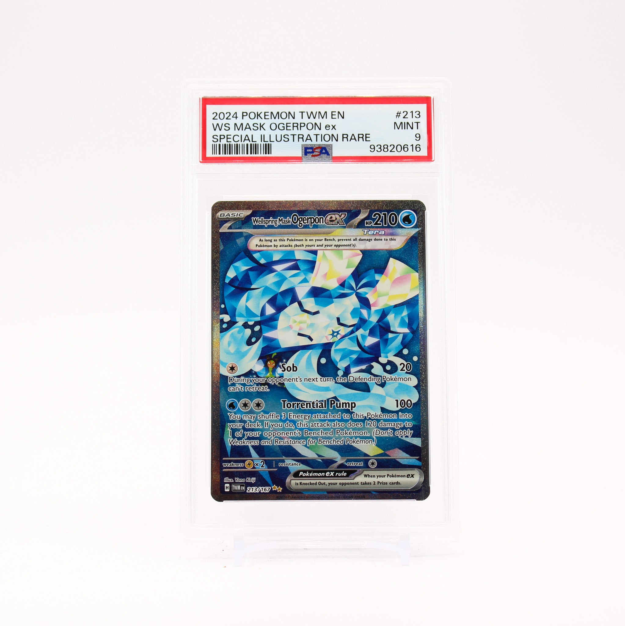 Wellspring Mask Ogerpon ex - 213/167 PSA 9 Twilight Masquerade Special Illustration Pokemon - MINT