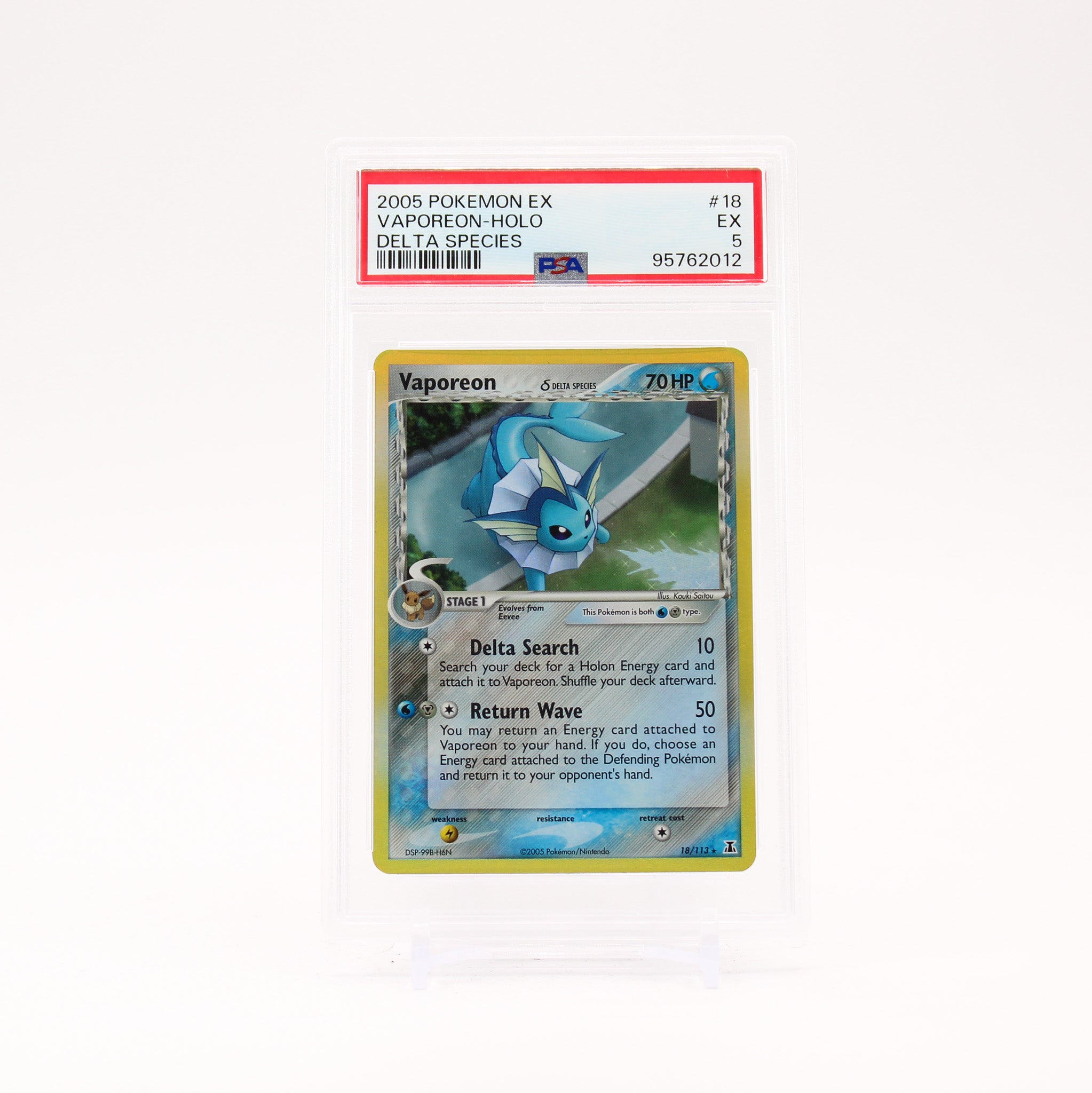 Vaporeon - 18/113 PSA 5 Delta Species Holo Rare Pokemon - EX