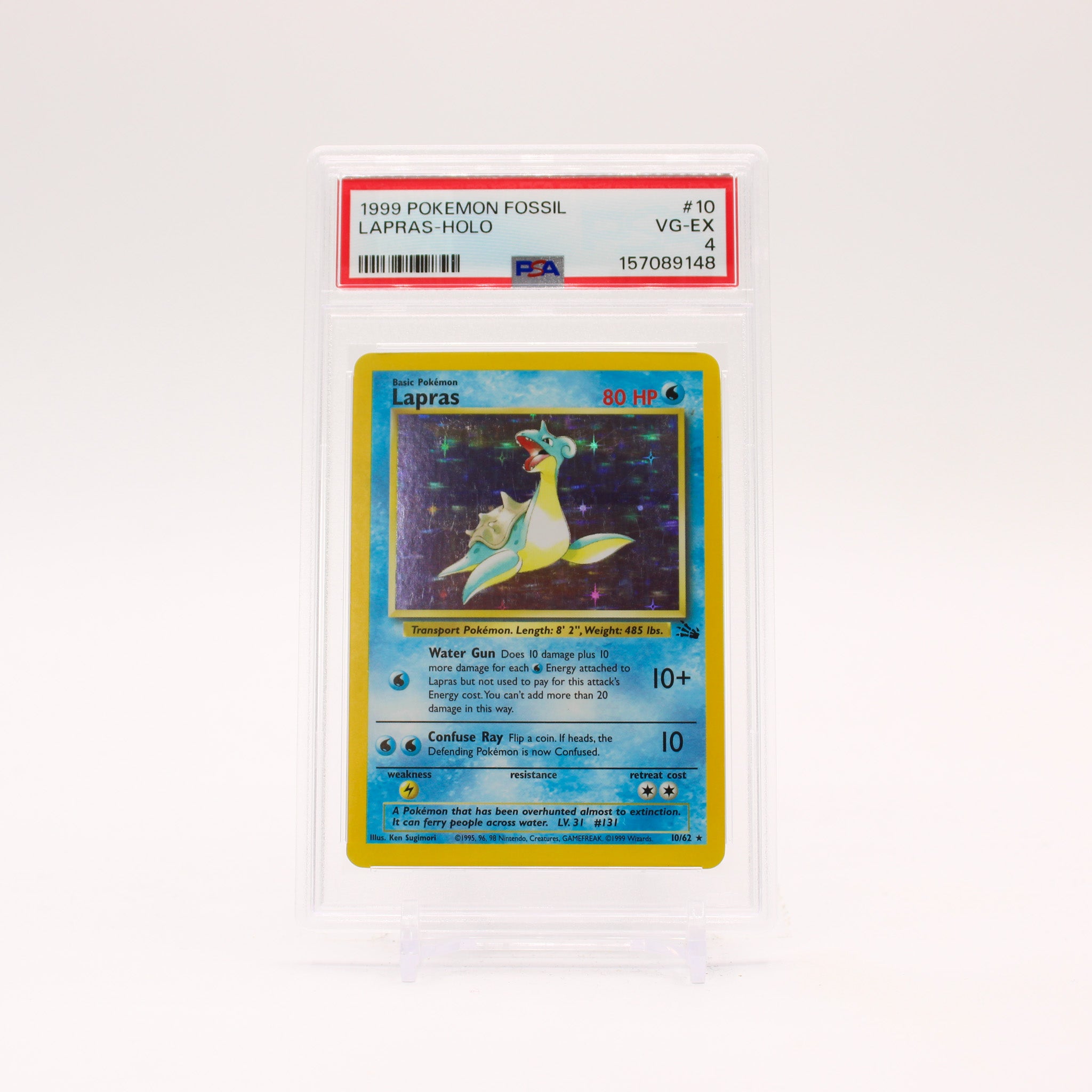 Lapras - 10/62 PSA 4 Fossil Unlimited Holo Rare Pokemon - VG/EX