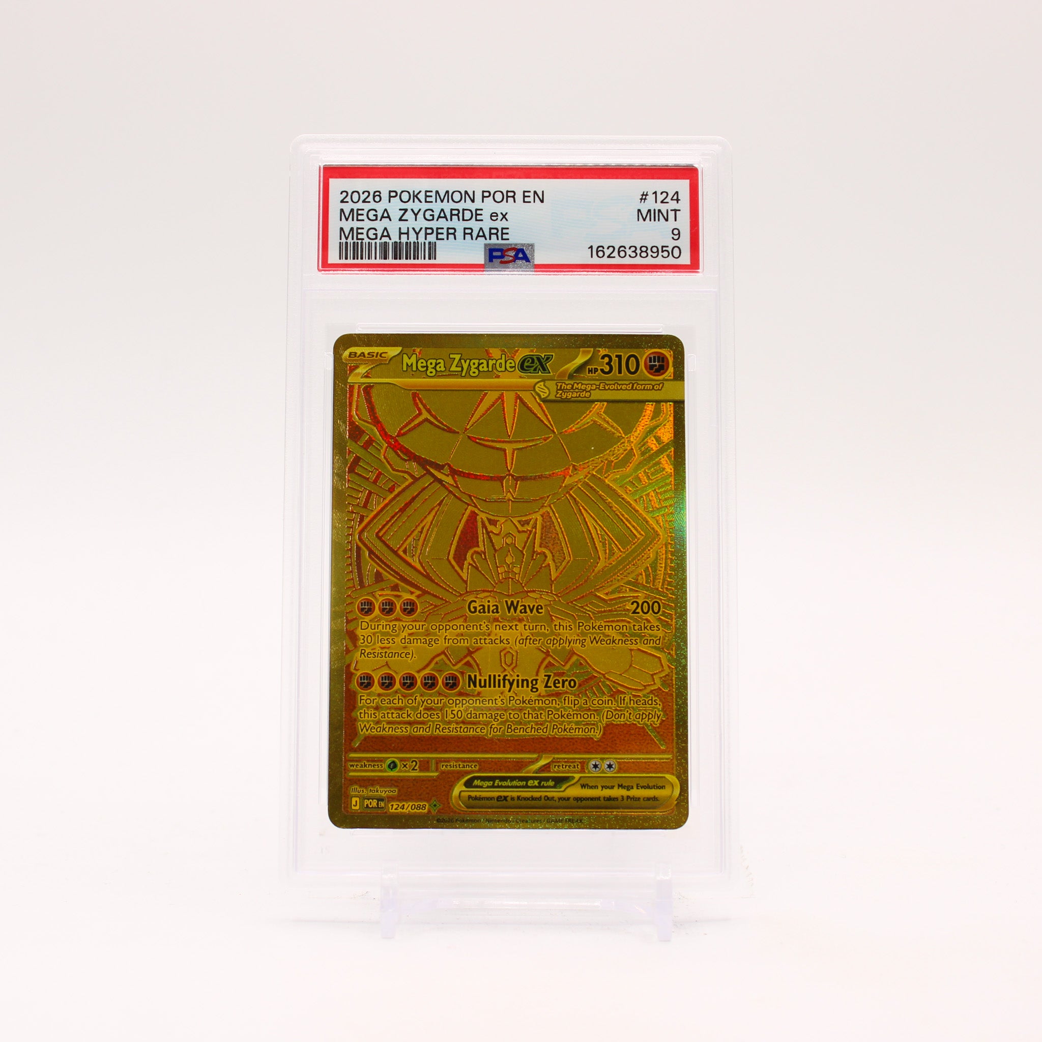 Mega Zygarde ex - 124/088 PSA 9 Perfect Order Gold Pokemon - MINT