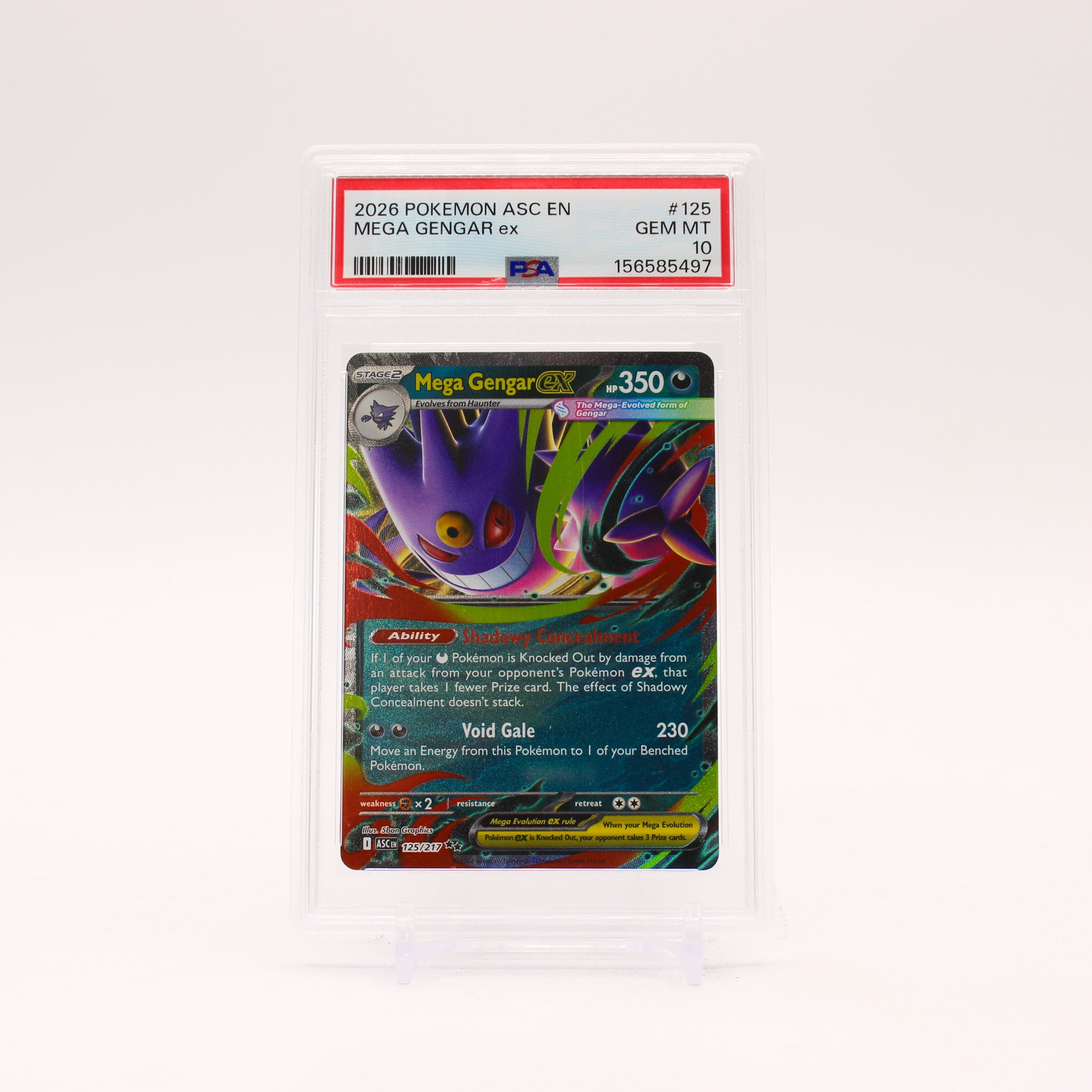 Mega Gengar ex - 125/217 PSA 10 Ascended Heroes Double Rare Pokemon - GEM MINT